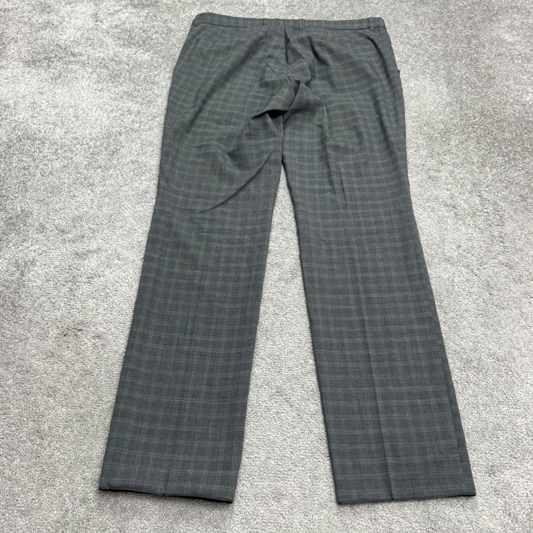 Vintage Sunwill Pants Mens 38L Gray Plaid Wool Blend Straight Trousers Dress Work Size US 38 / EU 54 - 2 Thumbnail