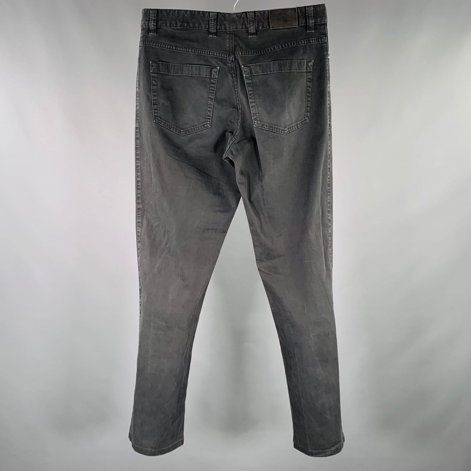 Ermenegildo Zegna ERMENEGILDO ZEGNA Size 33 Black Cotton Blend Straight Jeans Size US 33 - 2 Thumbnail