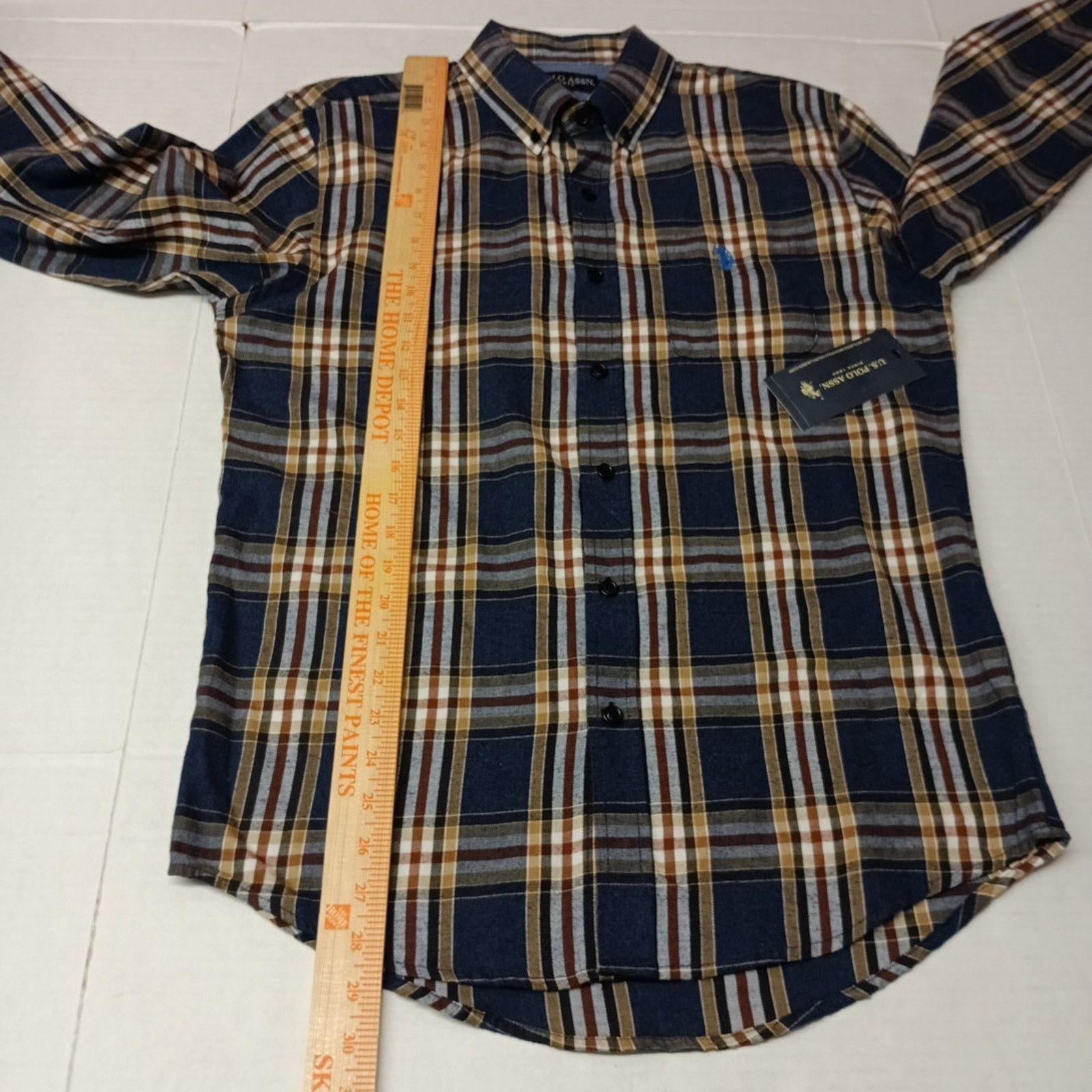 U.S. Polo Assn. U.S. Polo Assn. Button Woven Shirt Mens S Blue Heather Plaid Size US S / EU 44-46 / 1 - 6 Thumbnail