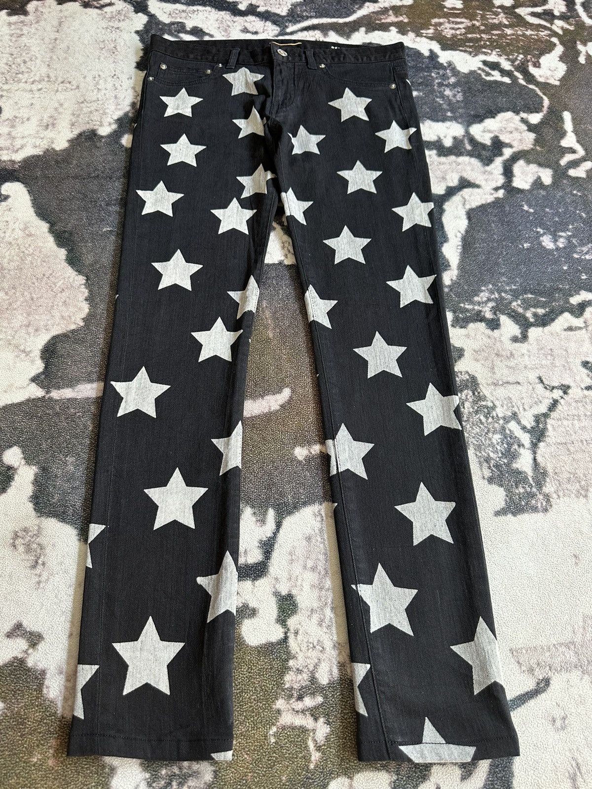 Hedi Slimane × Saint Laurent Paris 2015 Saint Laurent Paris star overprint slim denim Size US 31 - 3 Thumbnail