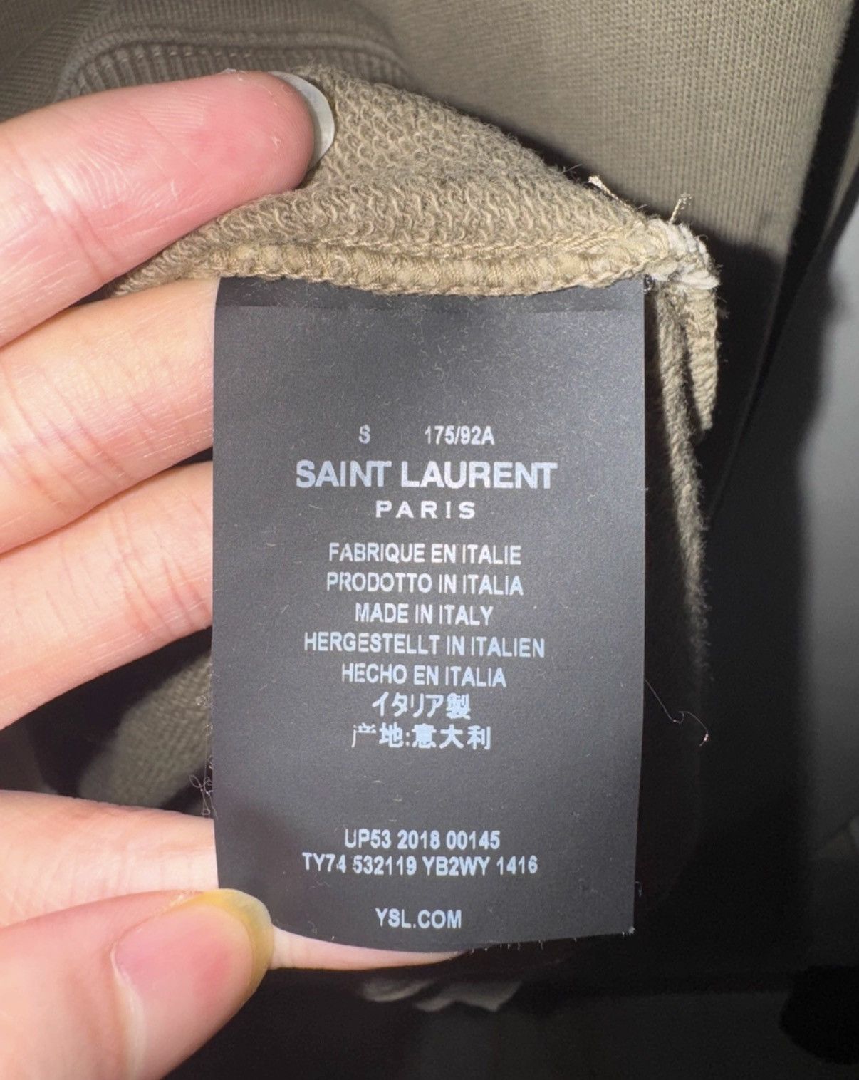 Saint Laurent Paris Saint Laurent (SLP) 19SS Distressed Hooded Slogan Sweatshirt Size US S / EU 44-46 / 1 - 7 Thumbnail