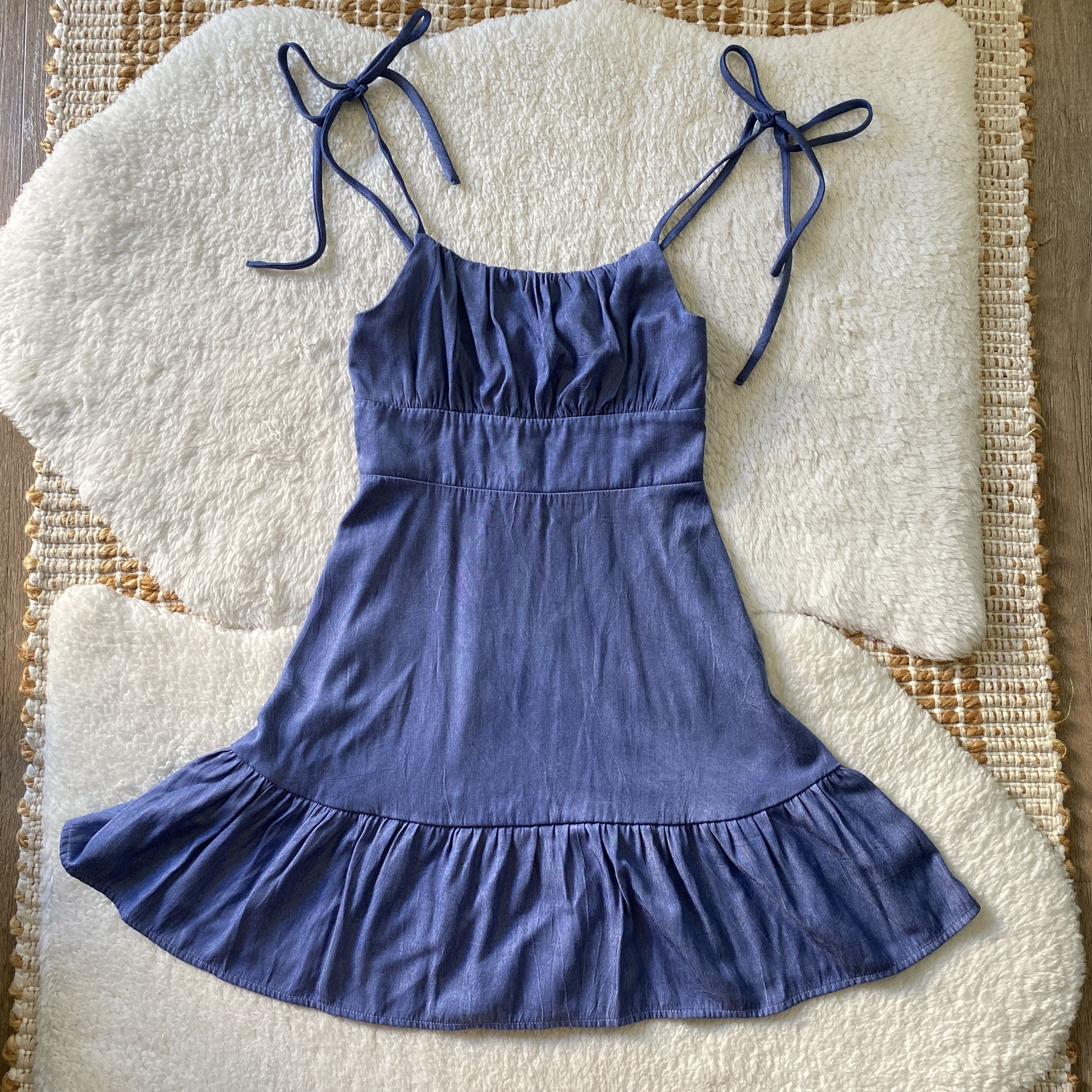 Other Speechless Chambray Blue Baby Doll Dress XS - Summer Dress Size XS / US 0-2 / IT 36-38 - 1 Thumbnail