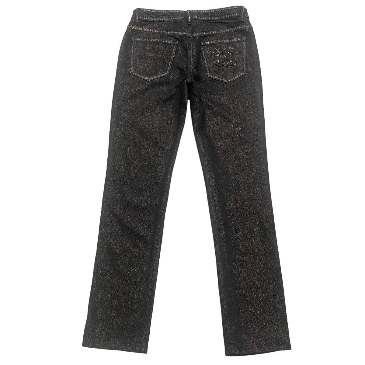 Chanel Chanel Noir Black&Gold Logo Pocket Denim Jeans Size 28" / US 6 / IT 42 - 5 Thumbnail
