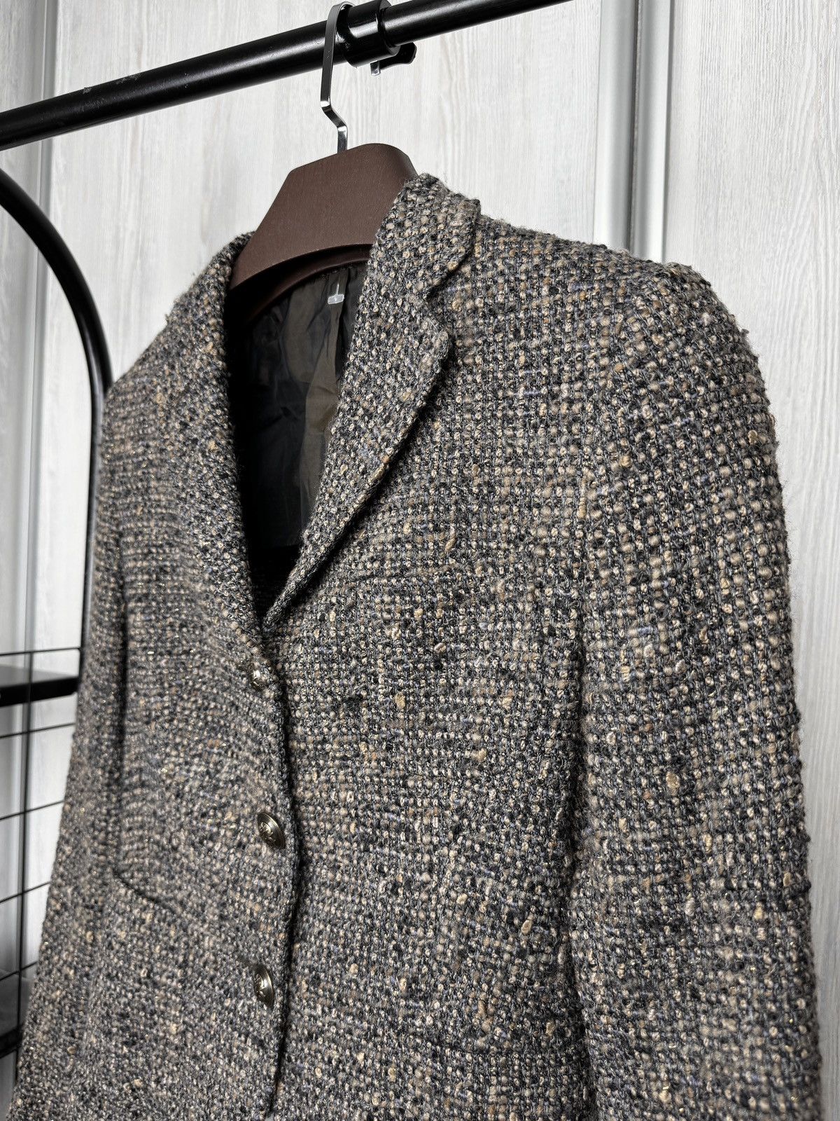 Tagliatore Tagliatore 0205 tweed wool blend metal button unlined blazer Size M / US 6-8 / IT 42-44 - 4 Thumbnail