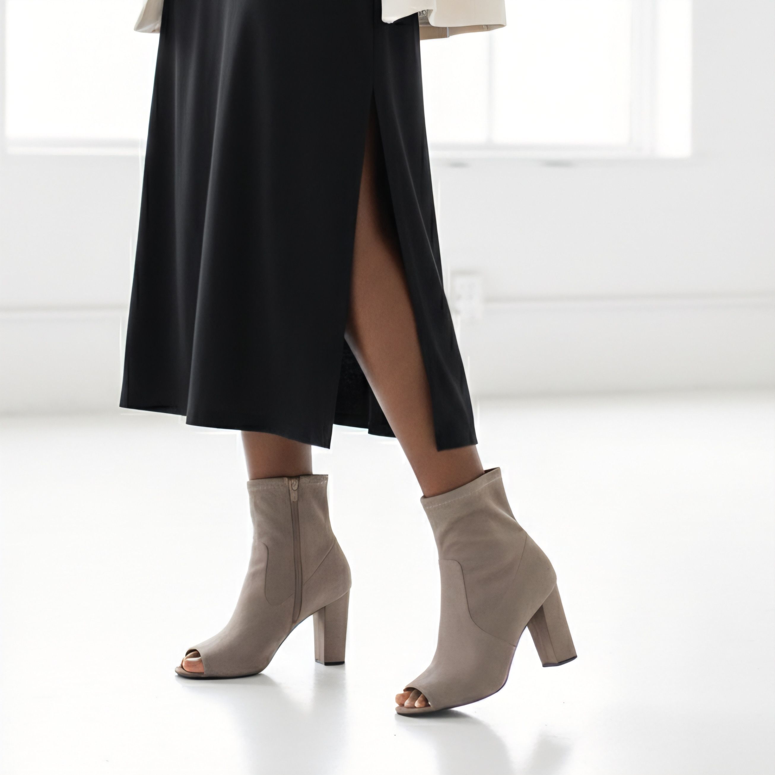 Other Charlotte Russe Size 9 Booties Taupe Beige Microfiber Sretch Size US 9 / IT 39 - 2 Thumbnail