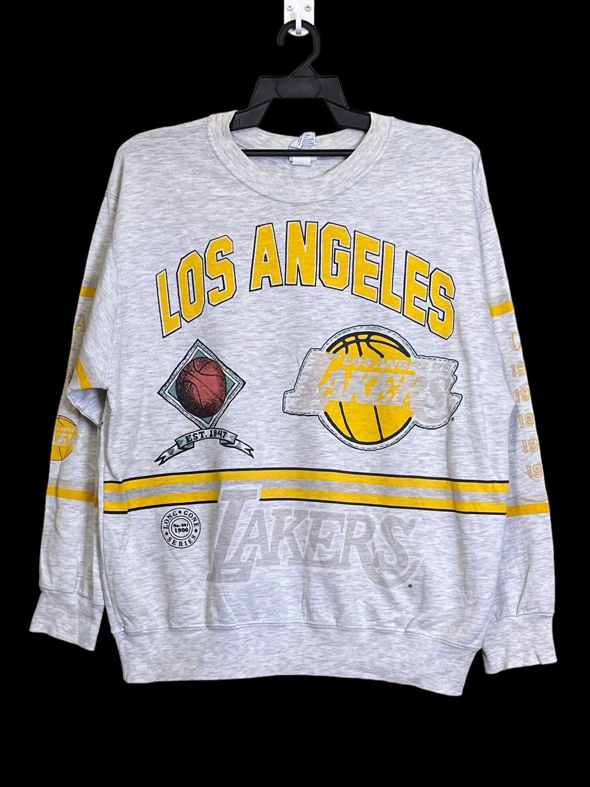 NBA VINTAGE 90s LOS ANGELES LAKERS LONG GONE FADED SWEATSHIRT Size US XL / EU 56 / 4 - 1 Thumbnail