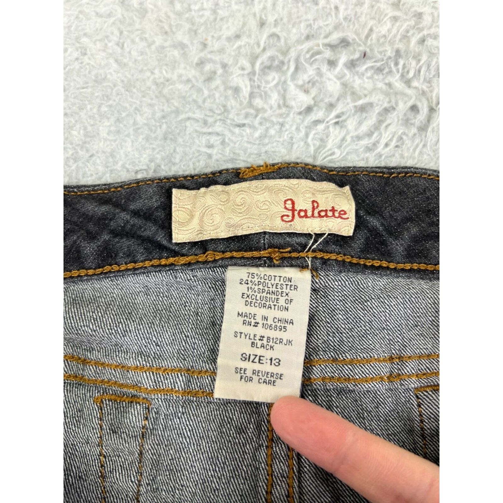 Denime Vintage Jalate Womens Jeans Skinny Black Denim Low Rise 32x31 Cotton City Style Size 34" / US 12 / IT 48 - 5 Thumbnail