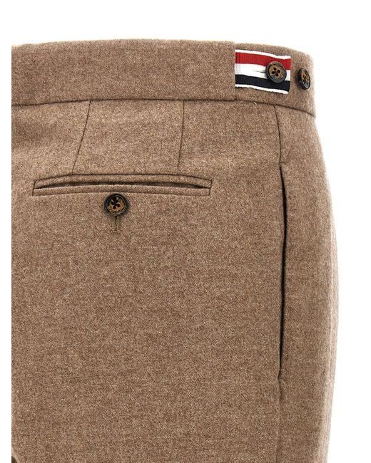 Thom Browne o1s22i1n0924 Cropped Wool-Flannel Pants in Beige Size 27" / US 4 / IT 40 - 4 Thumbnail