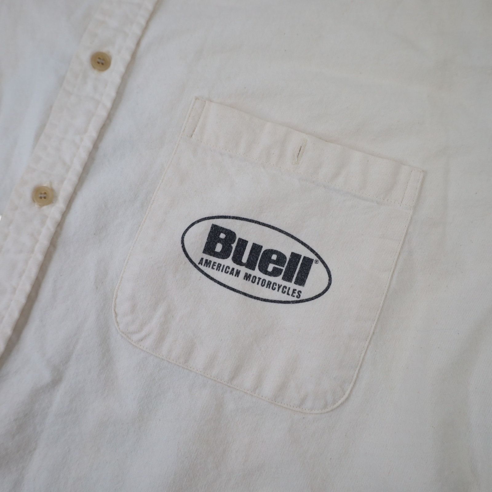 Harley Davidson × Vintage VTG 1996 Harley Davidson Buell Graphic Button Up Work Shirt Size US XL / EU 56 / 4 - 5 Thumbnail