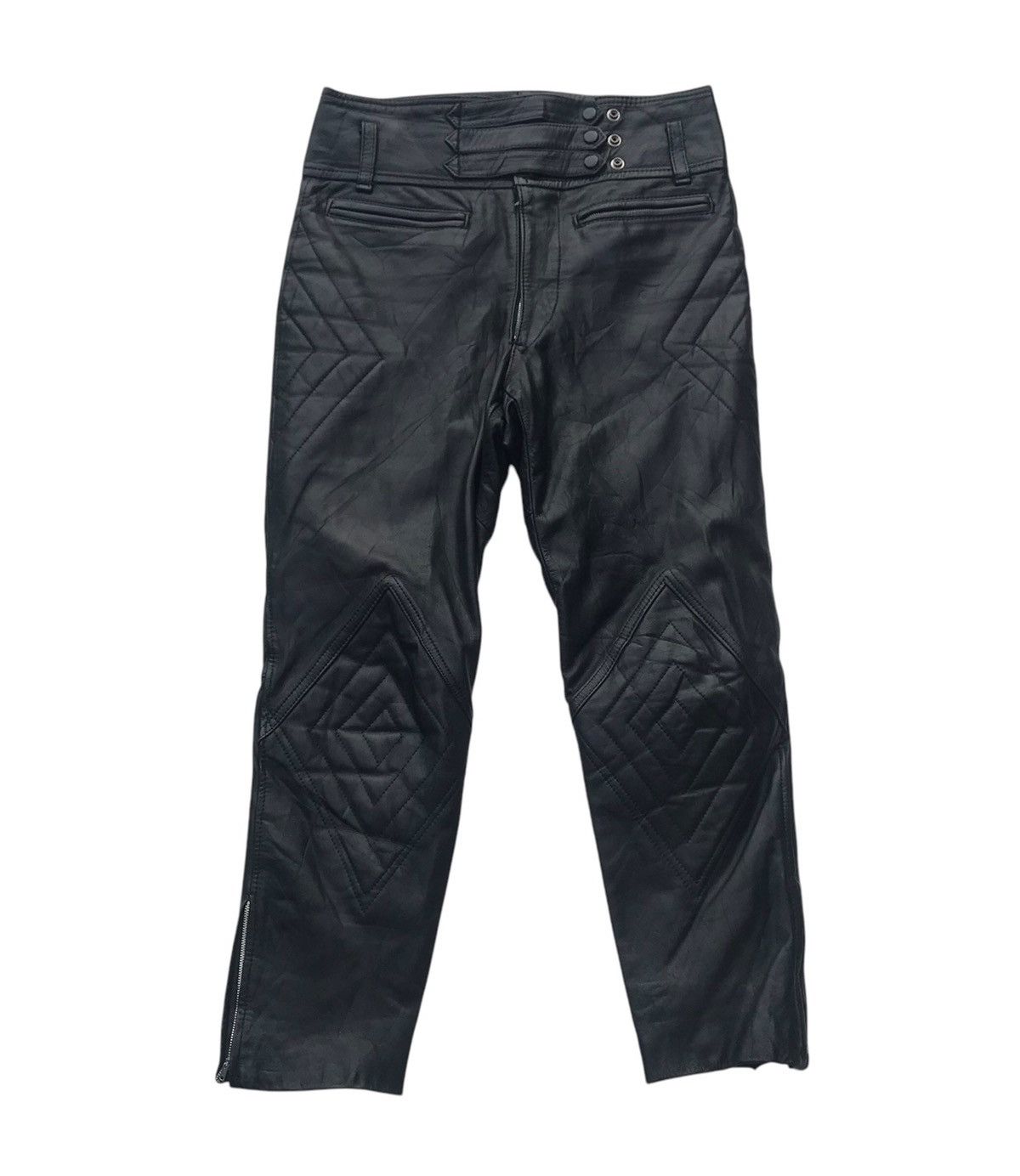 Leather Vintage Inoue Genuine Leather Riding Biker Pants Size US 33 - 1 Thumbnail