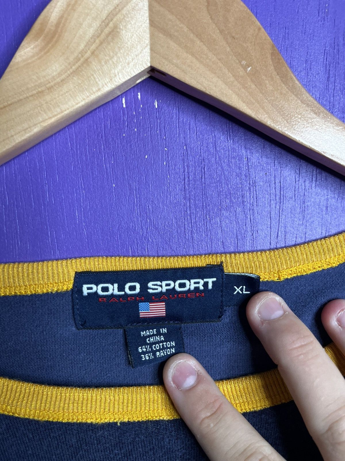 Polo Ralph Lauren × Vintage Vintage ‘00s Polo sport p wing long-sleeve t-shirt Size US XL / EU 56 / 4 - 4 Thumbnail