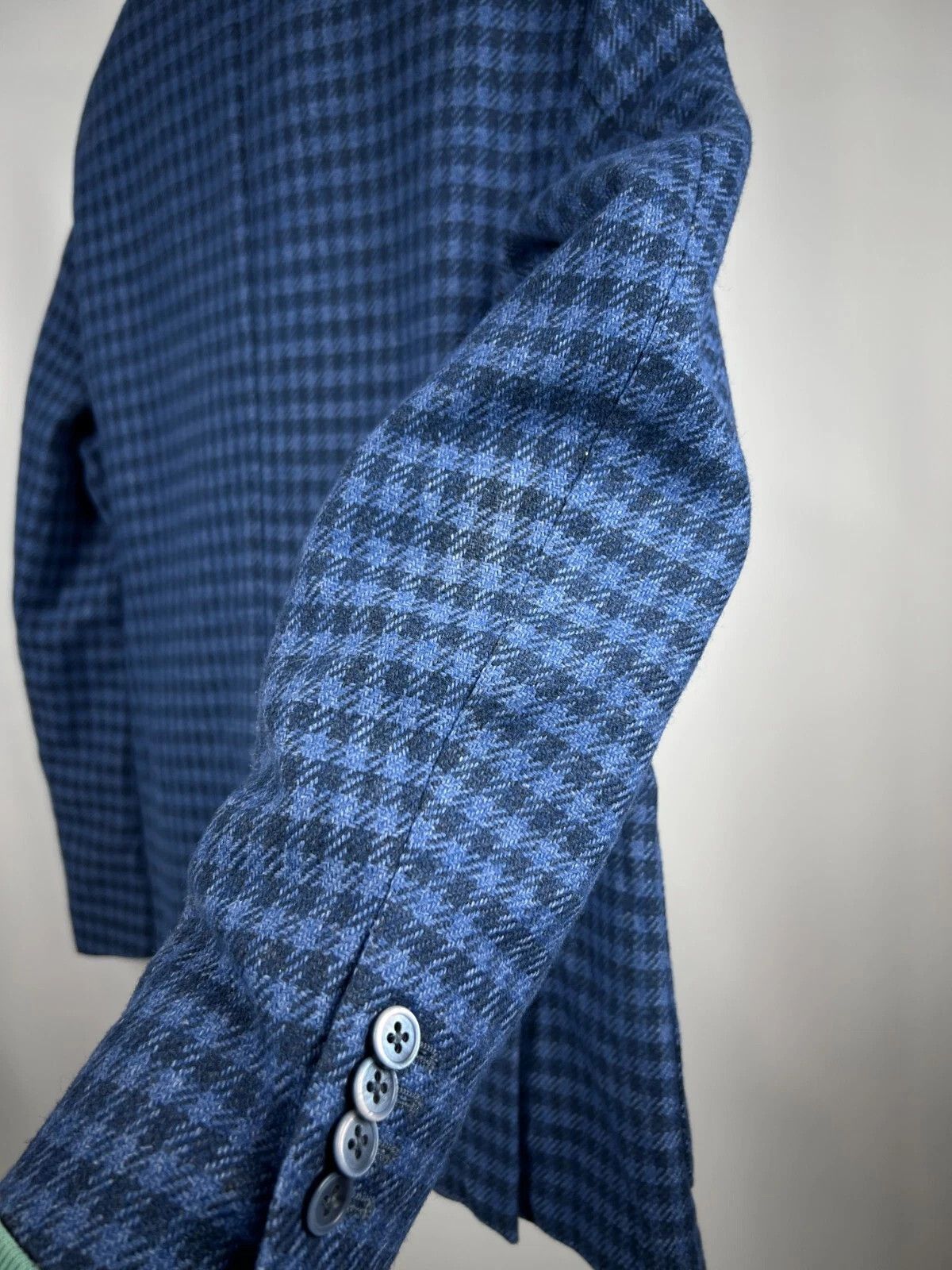 Boggi Milano Check Unlined Wool Blend Patch Pocket Blazer