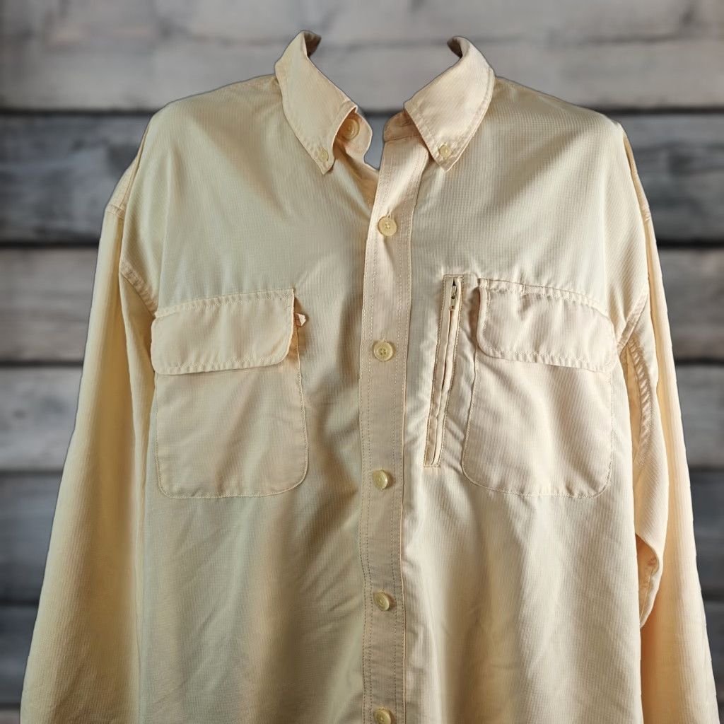 Vintage Duluth Mens Button-Up Shirt 2XL Yellow Long Sleeve Solid Vented Shirt Mens Size US XXL / EU 58 / 5 - 1 Thumbnail