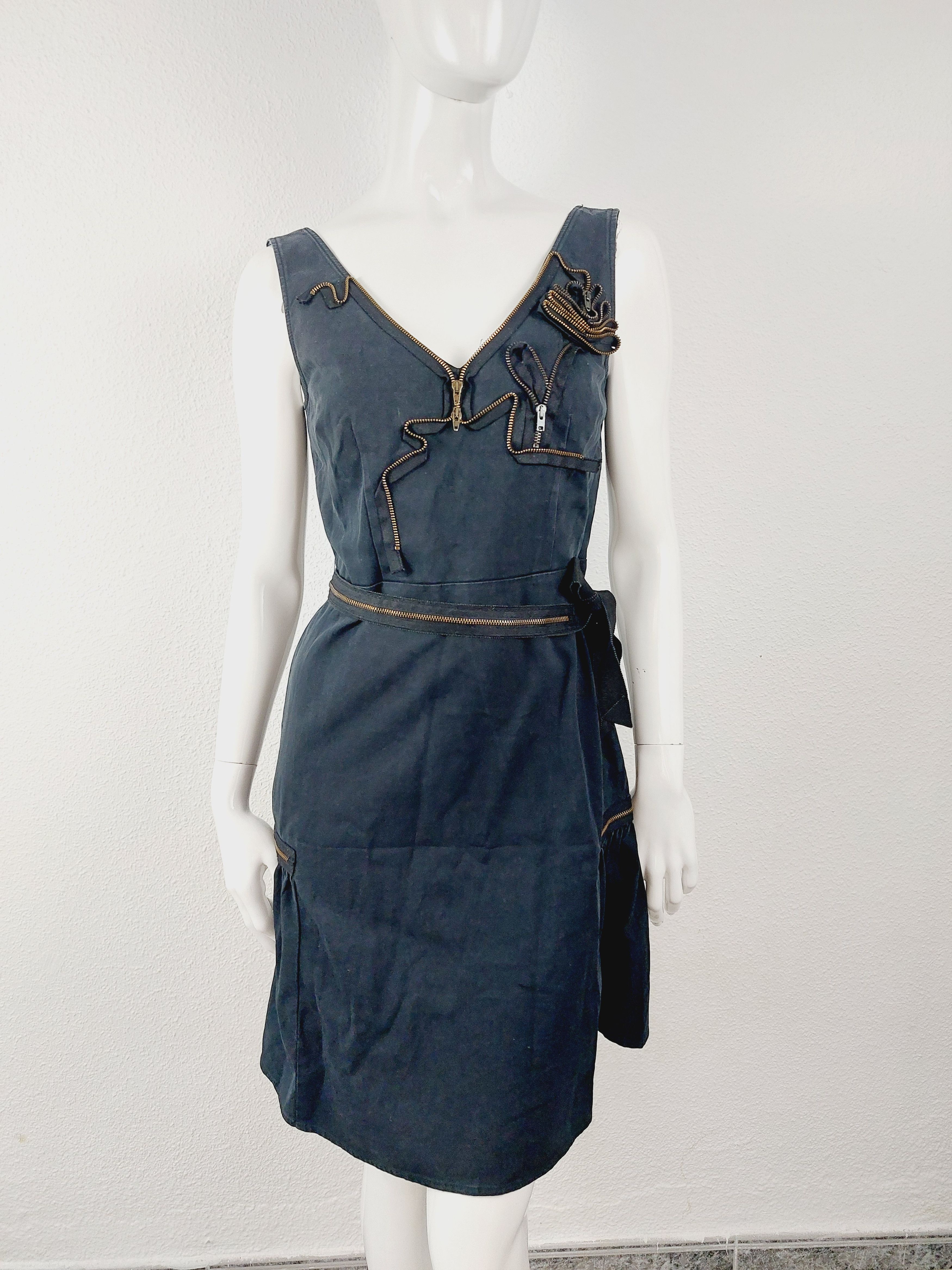 Moschino Moschino Cheap and Chic Zip Zipper Denim Jeans Midi Dress Size S / US 4 / IT 40 - 8 Thumbnail