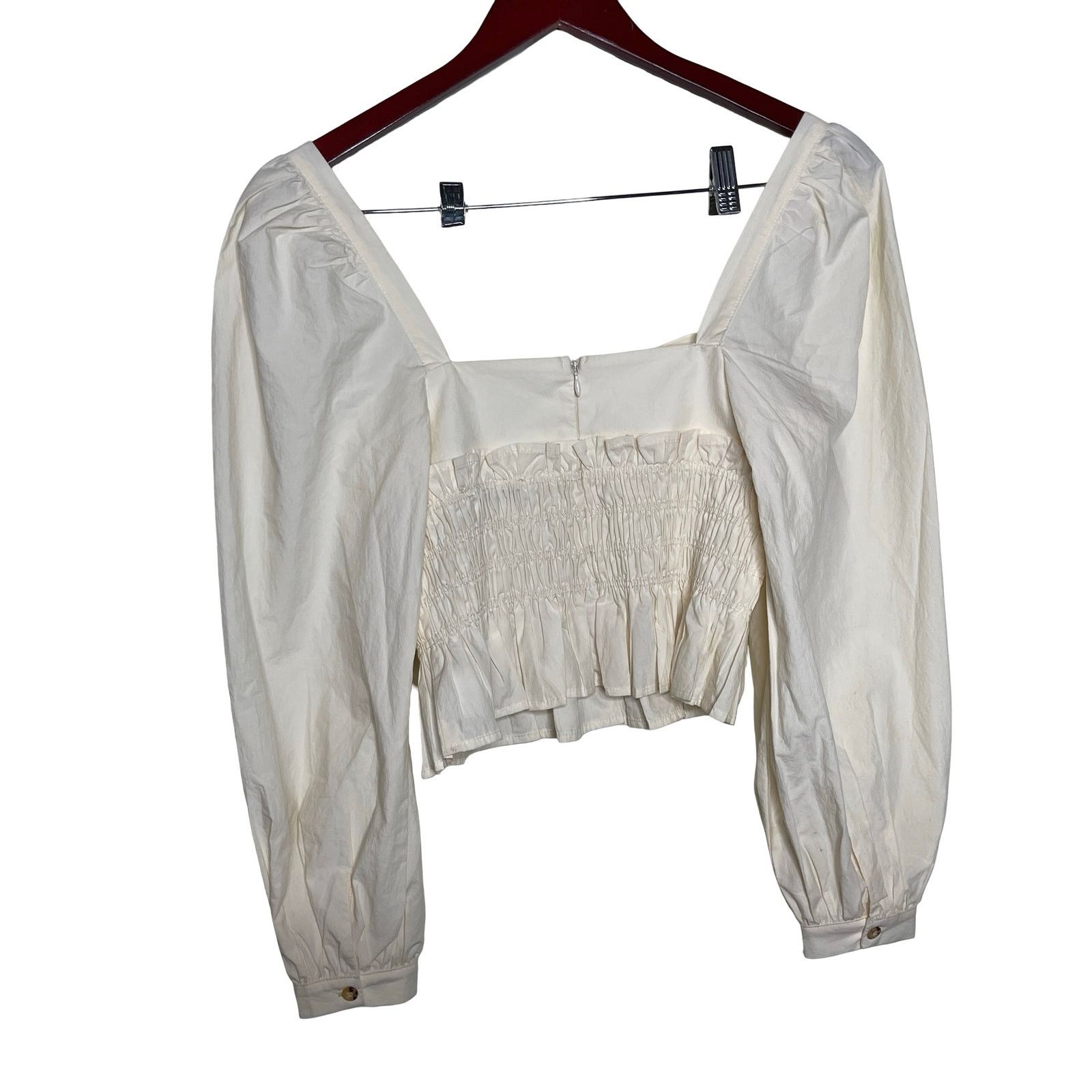 Ciao Lucia Ciao Lucia cream Katina crop top ballon sleeves sz XS Size XS / US 0-2 / IT 36-38 - 3 Thumbnail