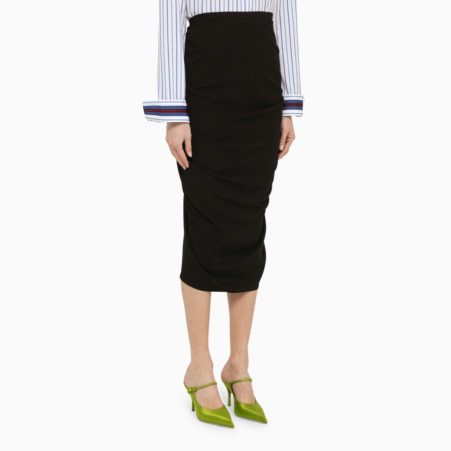 Dries Van Noten o1d2blof0824 Wool Midi Skirts in Black Size 28" / US 6 / IT 42 - 3 Thumbnail
