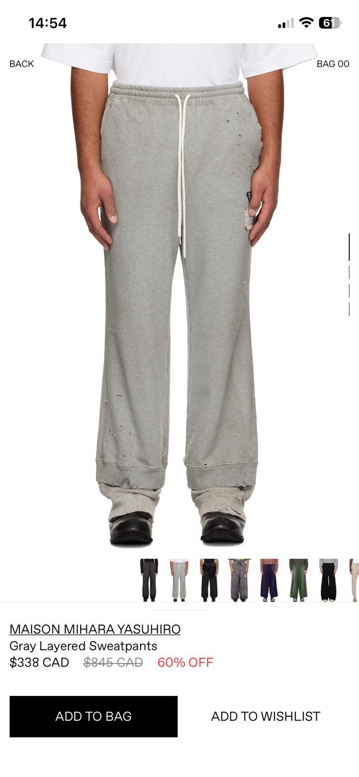 Maison MIHARA YASUHIRO Mihara Yasuhiro Grey layered sweatpants Size US 31 - 17 Thumbnail
