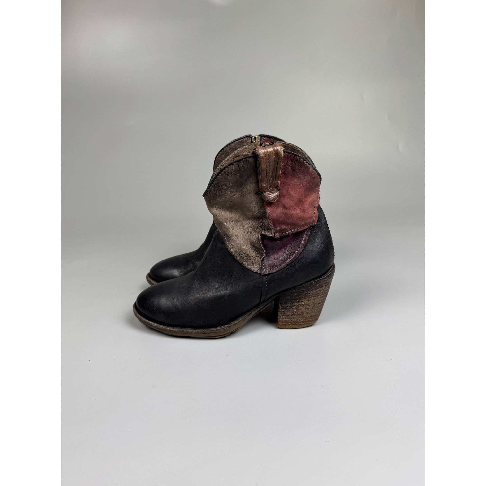 A.S.98 A.S.98 Airstep Leather Ankle Western Patchwork Boots (YG027) Size US 7 / IT 37 - 5 Thumbnail