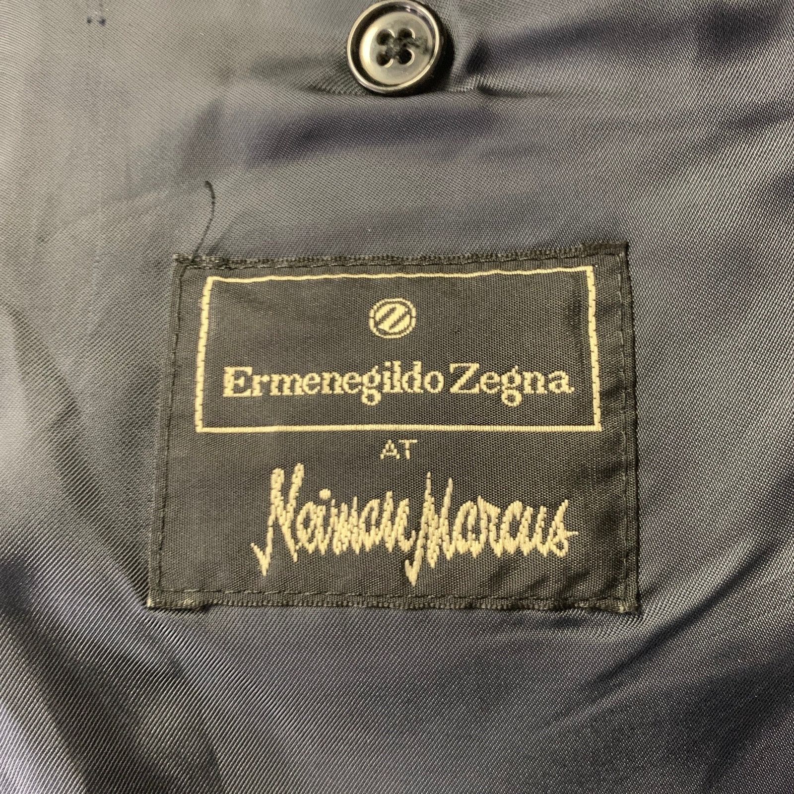 Ermenegildo Zegna ERMENEGILDO ZEGNA 46 Navy Black Wool Cashmere Sport Coat Size 46R - 5 Thumbnail