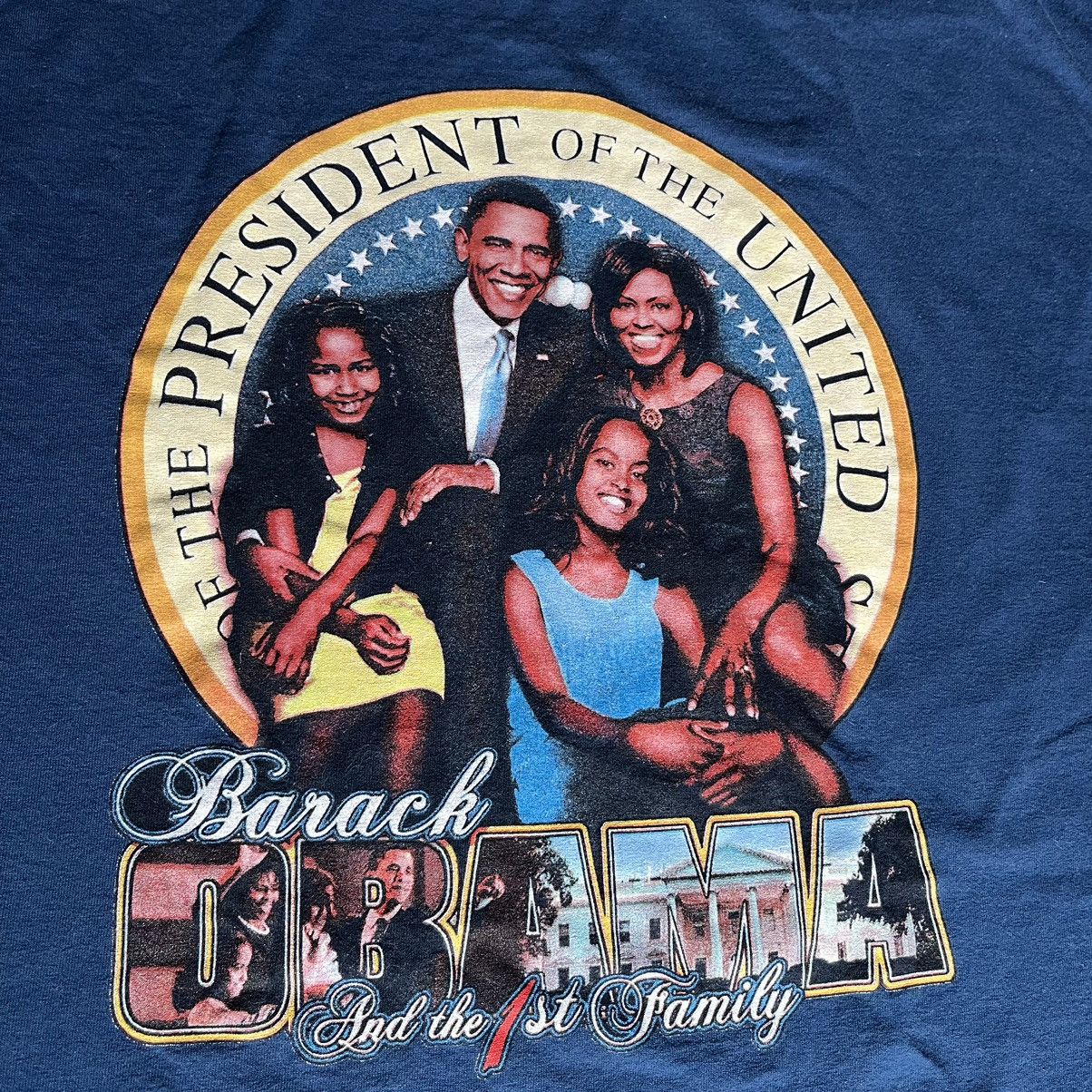Vintage Vintage President Barack Obama And The Family Graphic Tee Size US XL / EU 56 / 4 - 3 Thumbnail