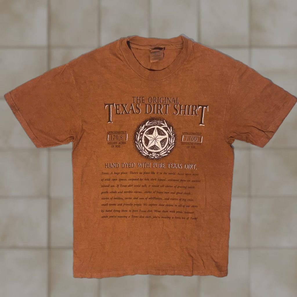 Hanes **Texas Dirt Hand Dyed Orange Cotton Short Sleeve T-Shirt** User: **Hand Dyed Texas Dirt Orange Cotton Short Sleeve T-Shirt** Size US M / EU 48-50 / 2 - 1 Thumbnail