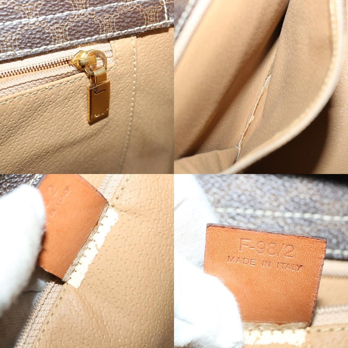 Celine CELINE Macadam Canvas Hand Bag Pvc Leather Brown Size ONE SIZE - 12 Thumbnail