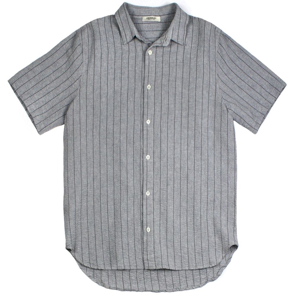 Crossley Steel Grey Stripe Seersucker shirt Size US XL / EU 56 / 4 - 1 Thumbnail