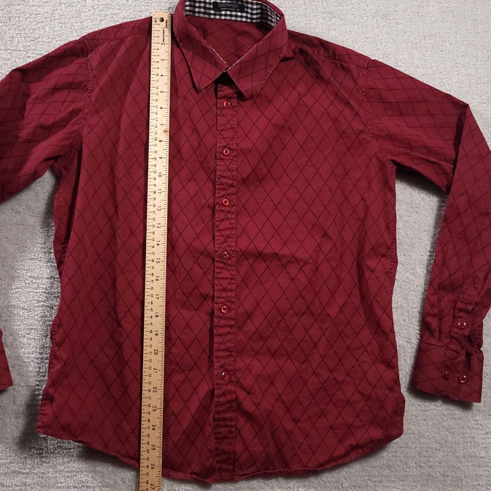 Vintage Coofandy Button Up Shirt Mens Medium Red Long Sleeve Collared Shirt Regular Fit Casual Business Party/Cocktail Size US M / EU 48-50 / 2 - 6 Thumbnail
