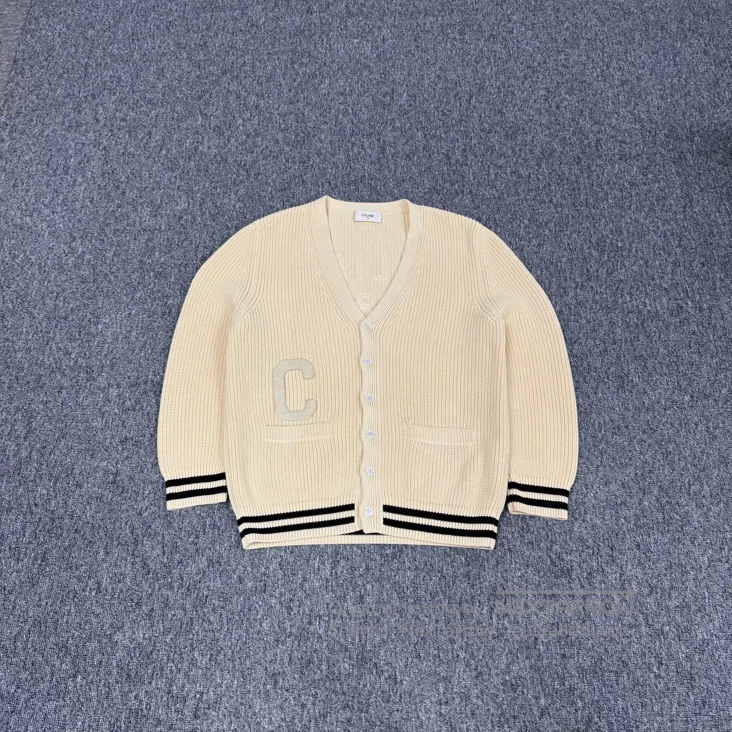 Celine CELINE Alphabet Logo Knit Cardigan Jacket| Size US M / EU 48-50 / 2 - 2 Thumbnail