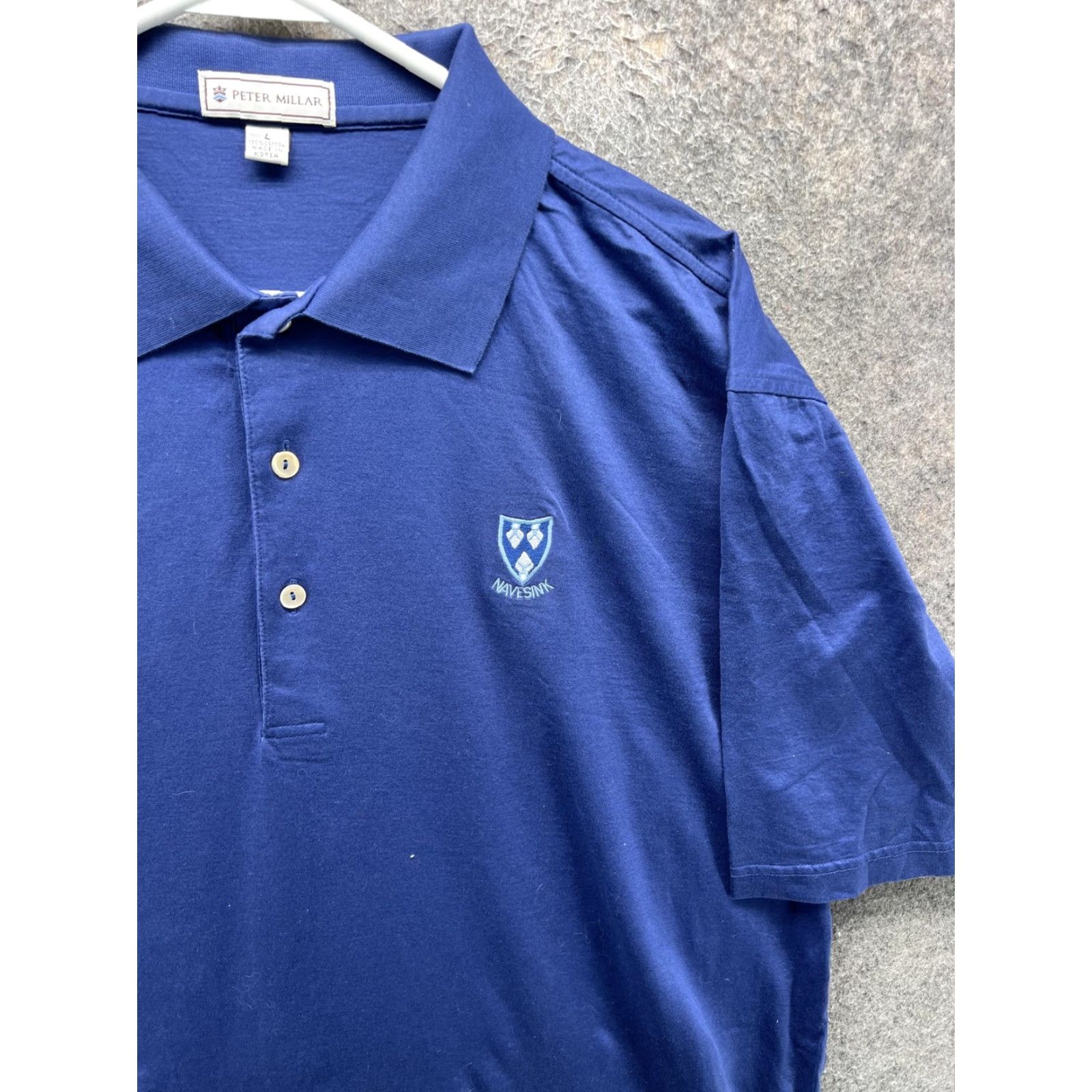 Peter Millar Peter Millar Polo Shirt Mens L Blue Solid Minisink Logo Short Sleeve Casual Size US L / EU 52-54 / 3 - 7 Thumbnail