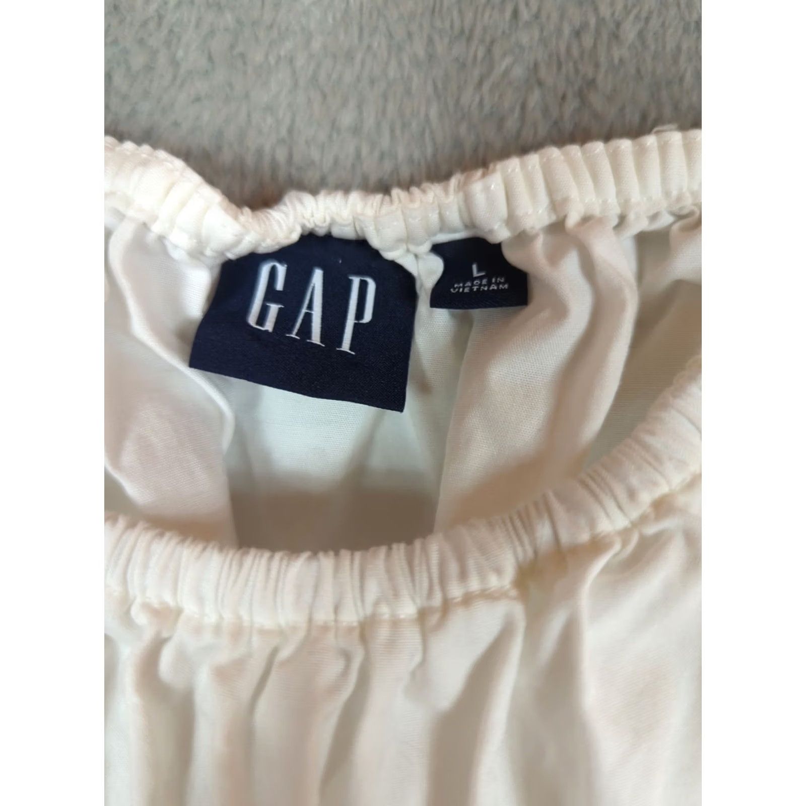 Gap Gap White Puff Sleeve Crop Top Blouse L Slim Casual Peasant Boho Cotton 100% Size L / US 10 / IT 46 - 4 Thumbnail