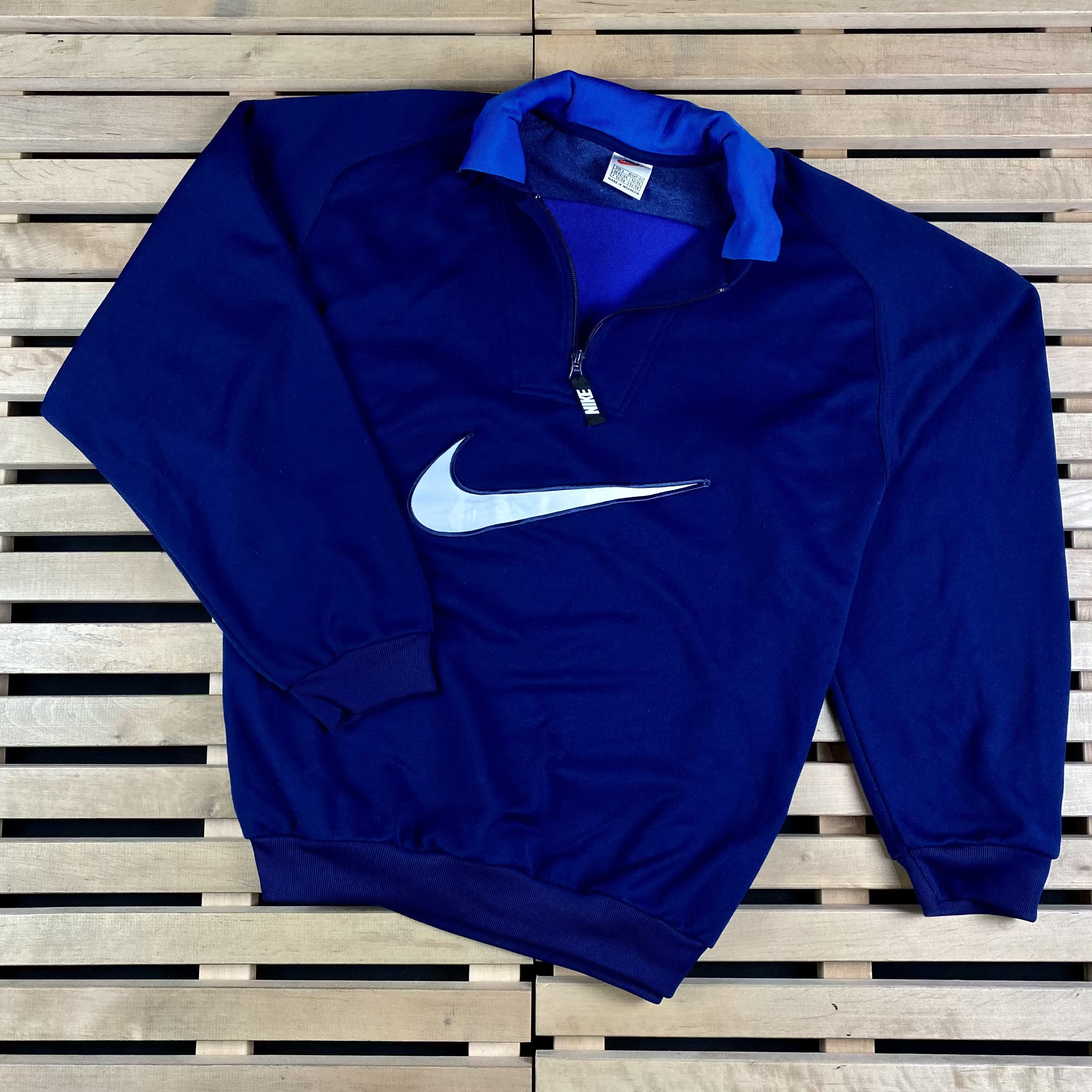 Nike × Vintage Mens Sweatshirt Pullover Nike Vintage Big Swoosh Size L Size US L / EU 52-54 / 3 - 1 Thumbnail