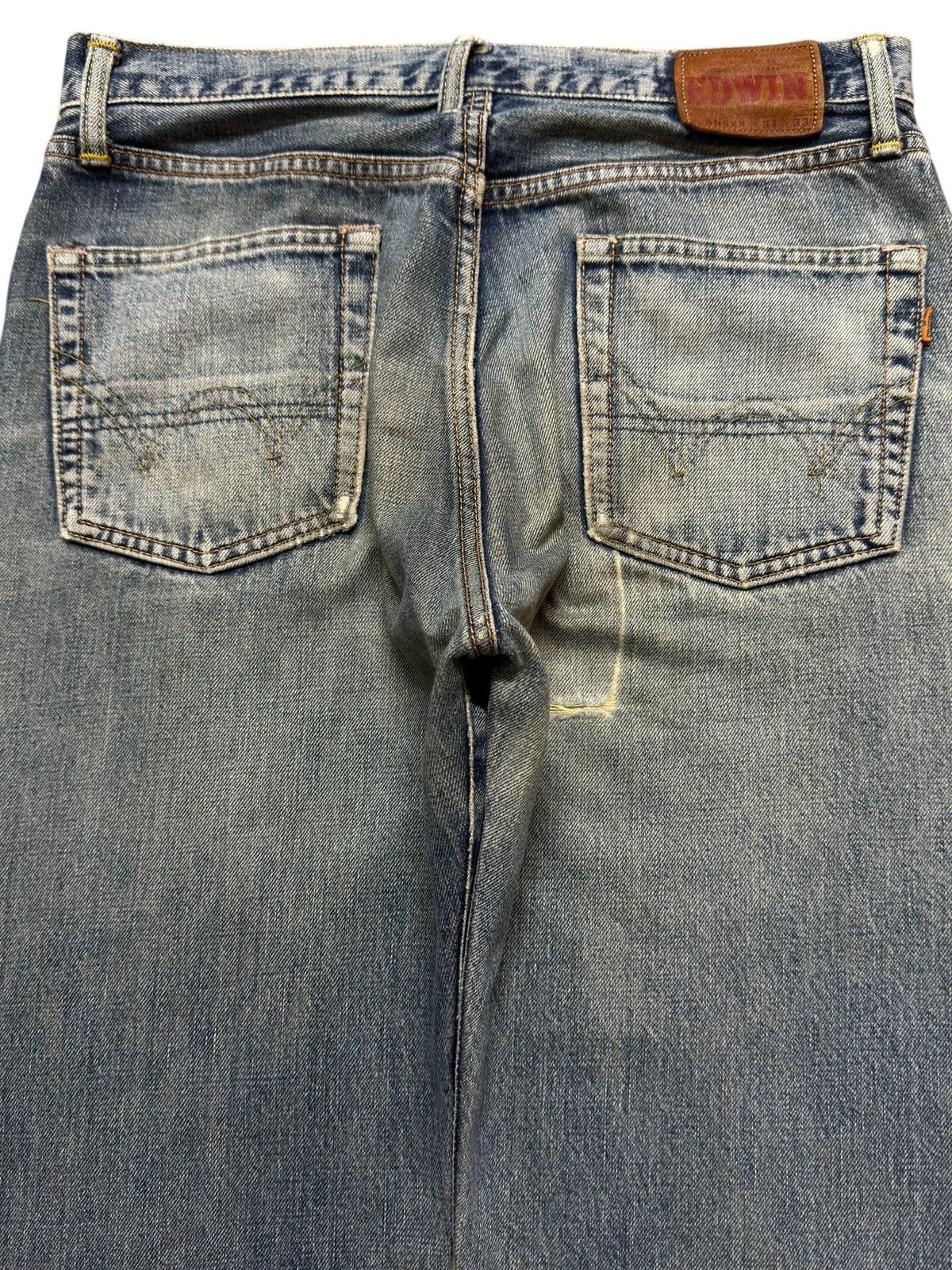 Vintage 90s Edwin 505xx Selvedge Blue Faded Wash Distressed