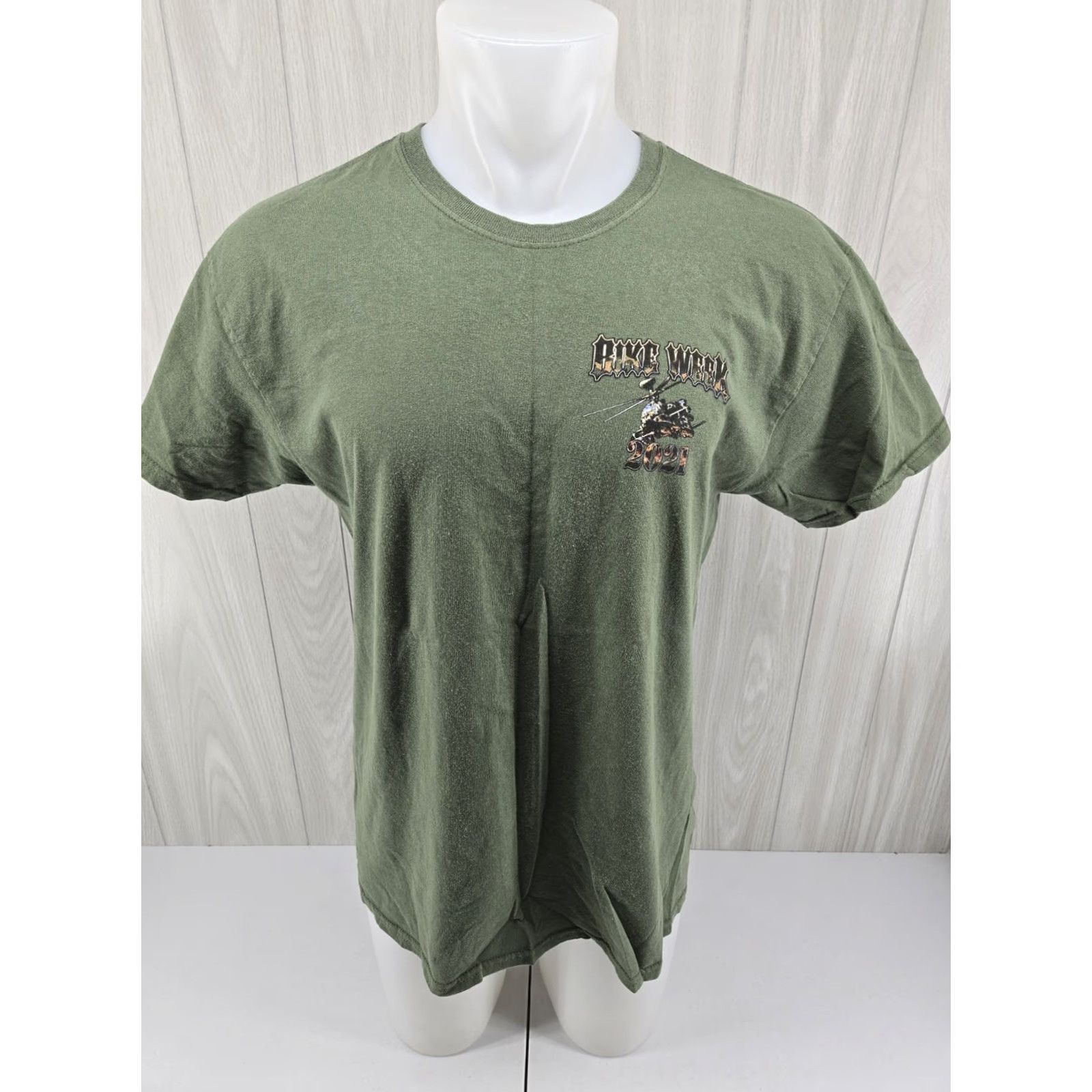 Gildan VINTAGE Daytona Beach Bike Week 2021 POW MIA Green 2 sided T-shirt Size Large Size US L / EU 52-54 / 3 - 3 Thumbnail