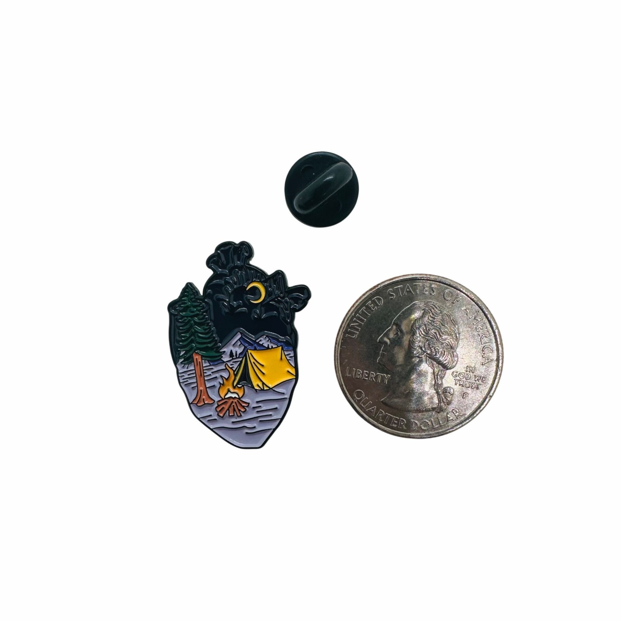 Other Human Heart Lapel Medical Enamel Pin Camping Tent Fire With Size ONE SIZE - 3 Thumbnail