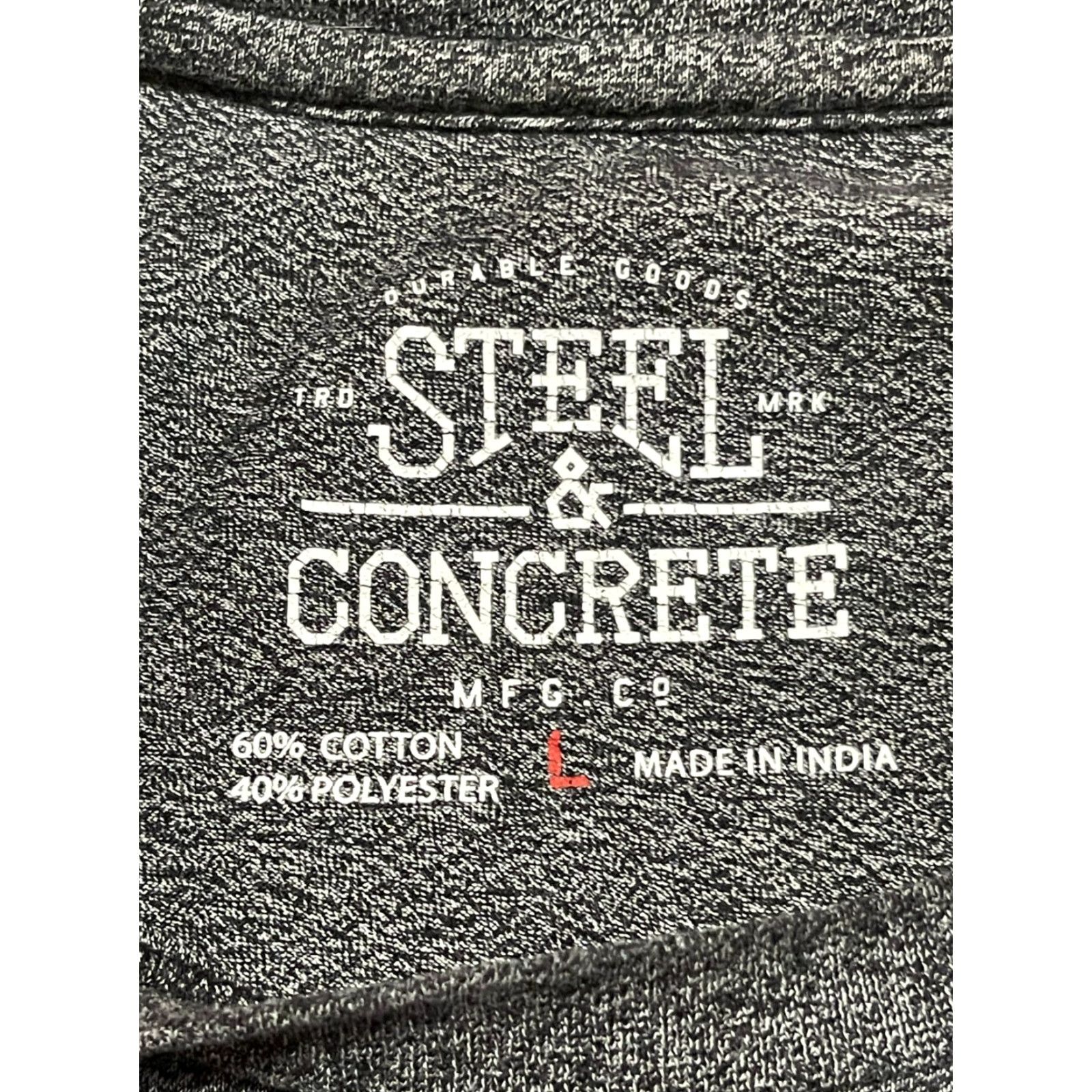 Vintage Steel & Concrete Shirt Men L Gray Pocket Round Neck T-Shirt, Short Sleeve, Solid, Regular Fit, Casual Gift Size US L / EU 52-54 / 3 - 5 Thumbnail