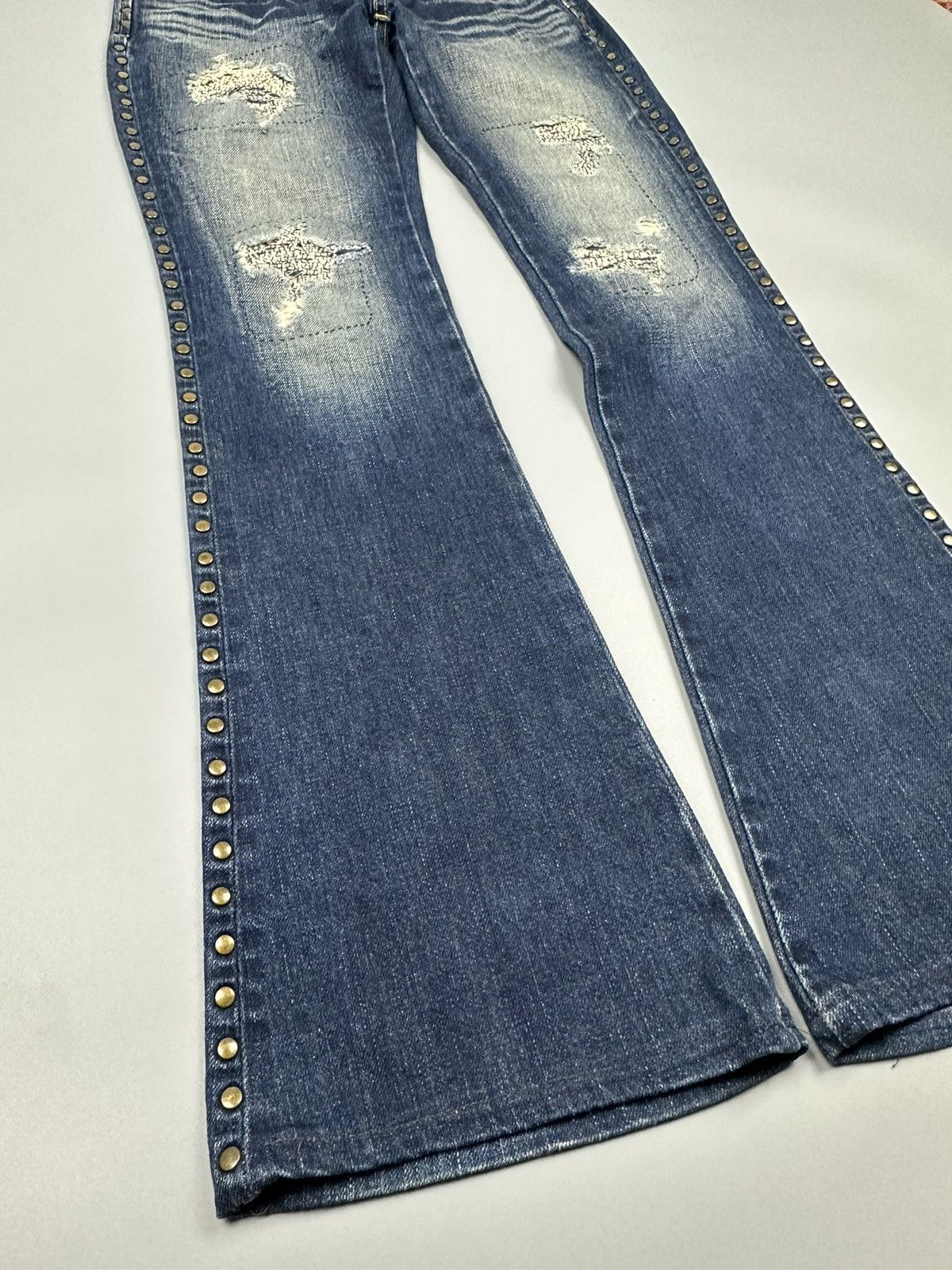 If Six Was Nine × Le Grande Bleu (L.G.B.) 🔥Flared🔥 Vintage Moussy Flared Boro Multi Button Jeans Size 27" / US 4 / IT 40 - 7 Thumbnail