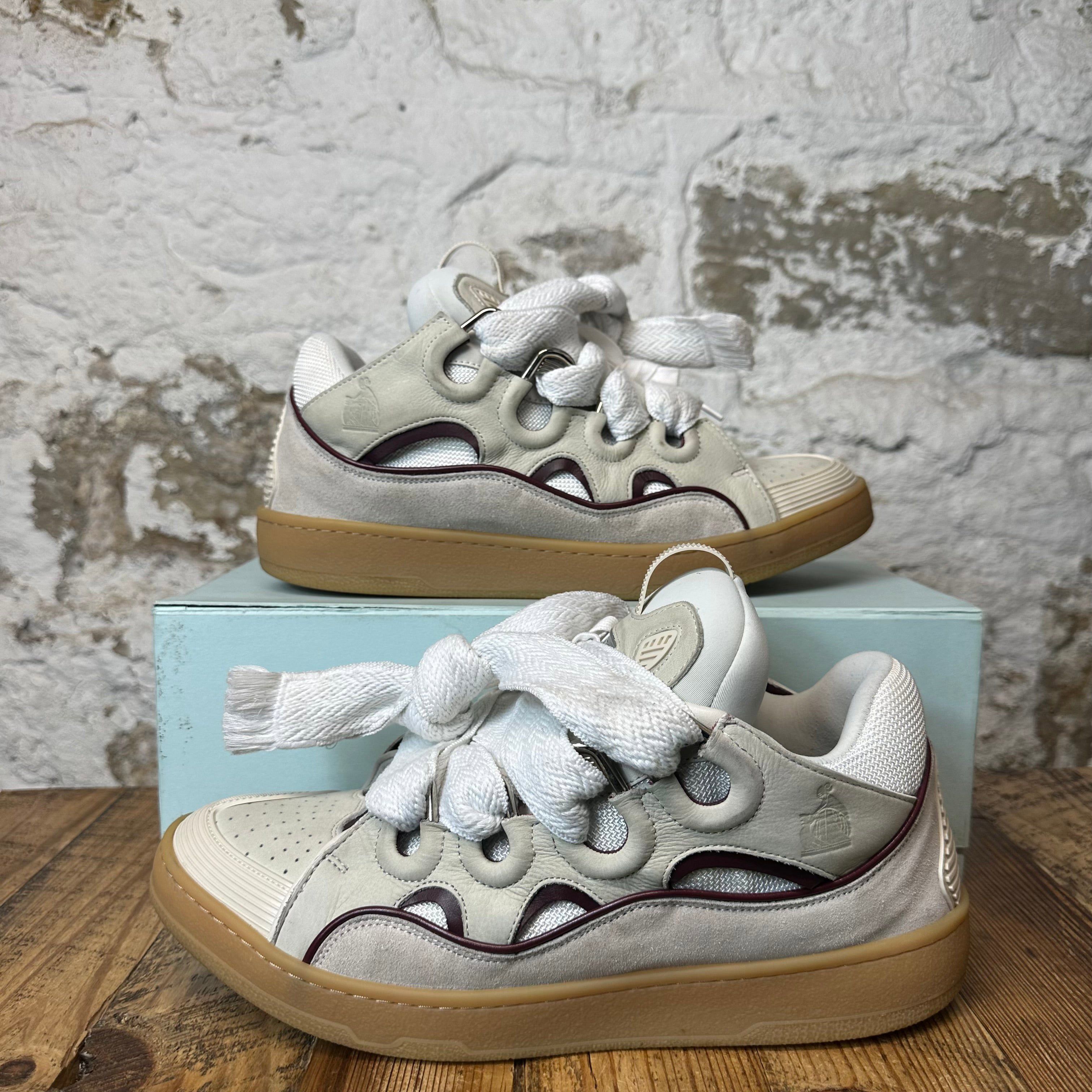 Lanvin Lanvin Curb White Lace Maroon Grey Sneaker Sz 13 (46) Size US 13 / EU 46 - 1 Thumbnail
