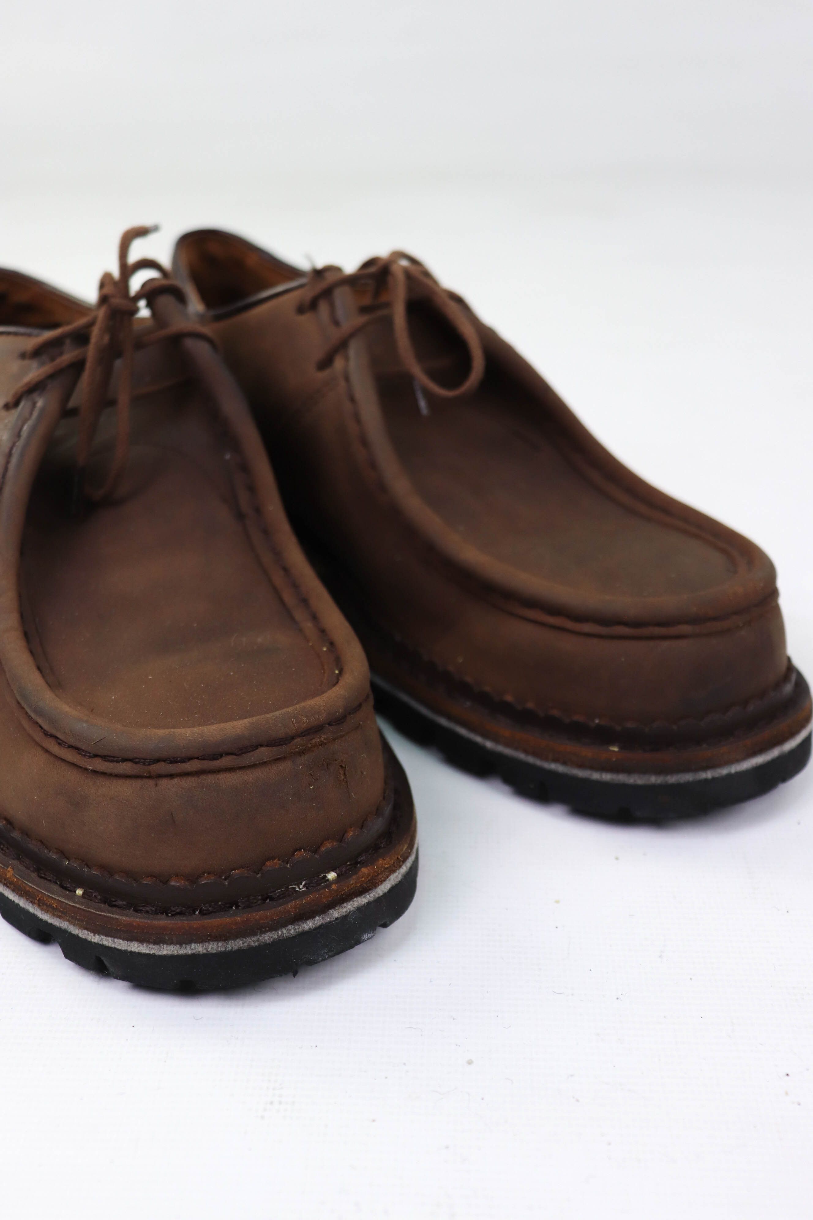 Vintage Beal France Vintage Brown Leather Moc Toe Derby Shoes Size US 9.5 / EU 42-43 - 8 Thumbnail