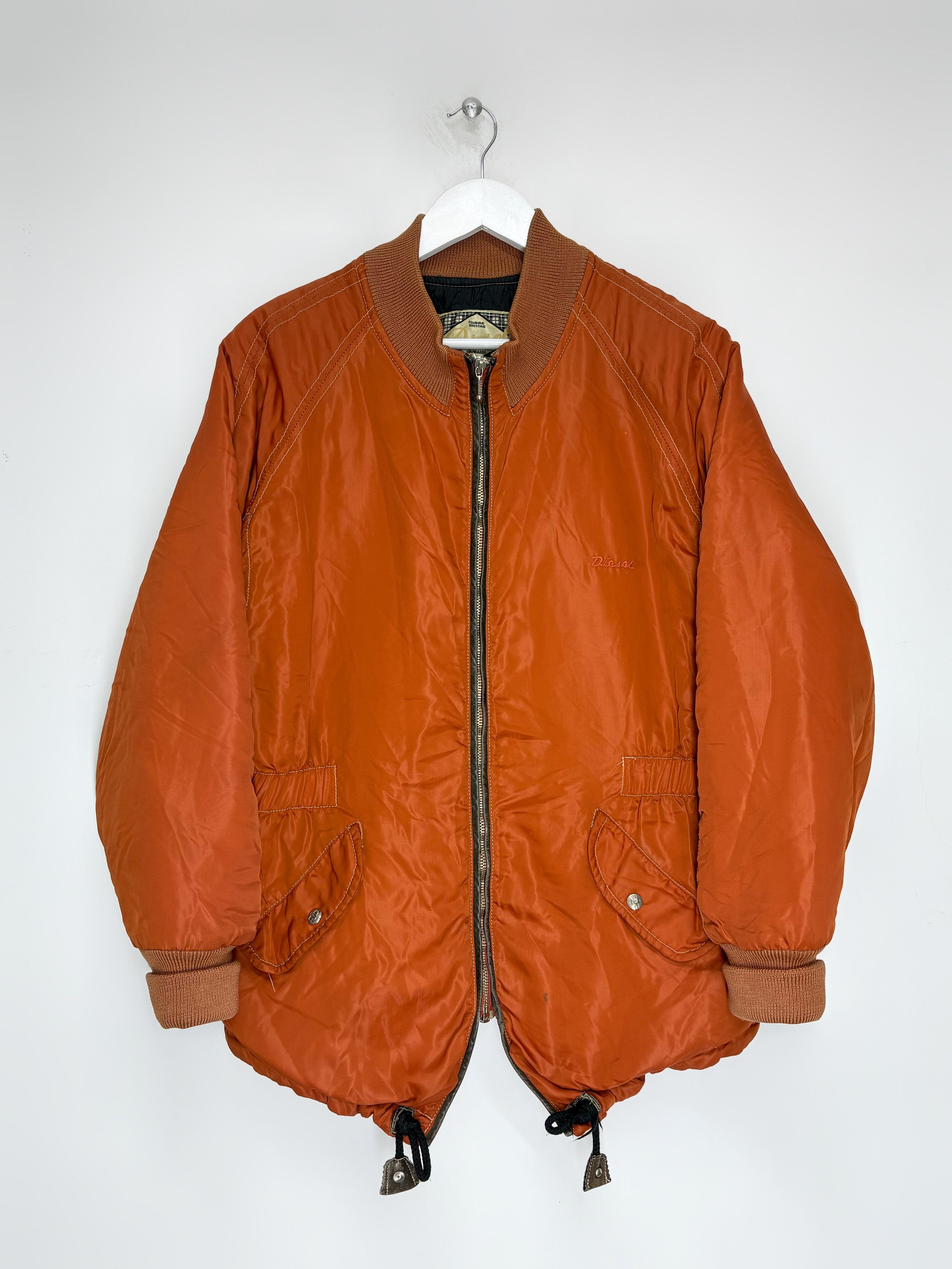 Diesel Diesel 80s Vintage Rare Orange Nylon Bomber Jacket Size US L / EU 52-54 / 3 - 1 Thumbnail