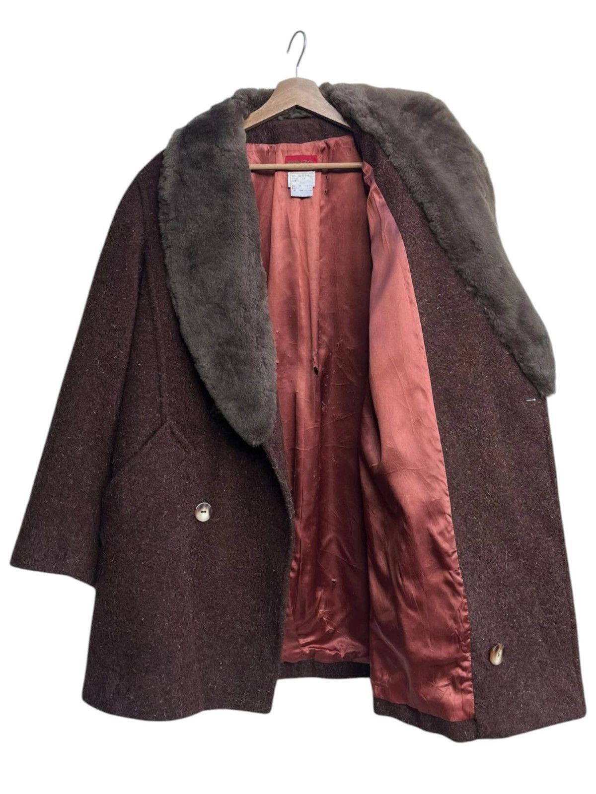 Kenzo Kenzo Classic Double-breasted Silhouette Lamb Collar Coat Size S / US 4 / IT 40 - 4 Thumbnail