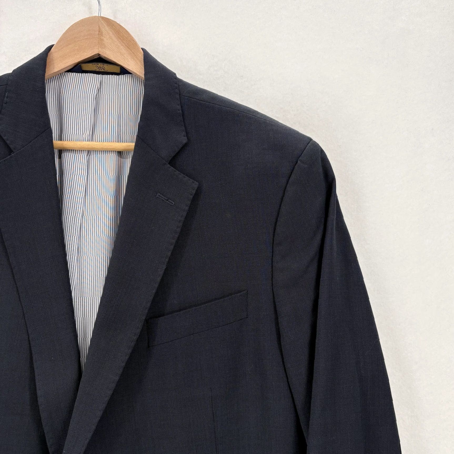 Brooks Brothers Brooks Brothers 346 Blazer Mens 46L Blue Wool Explorer Fitzgerald Fit Sport Coat Size 46R - 2 Thumbnail