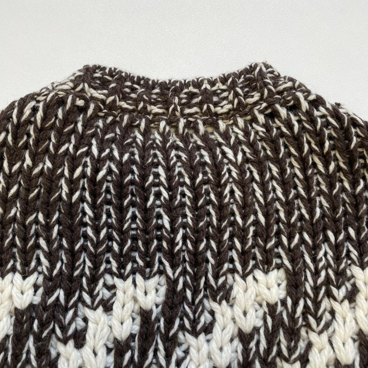 Dries Van Noten Early 2000s Brown/Cream Patterned Sweater Size US M / EU 48-50 / 2 - 13 Thumbnail