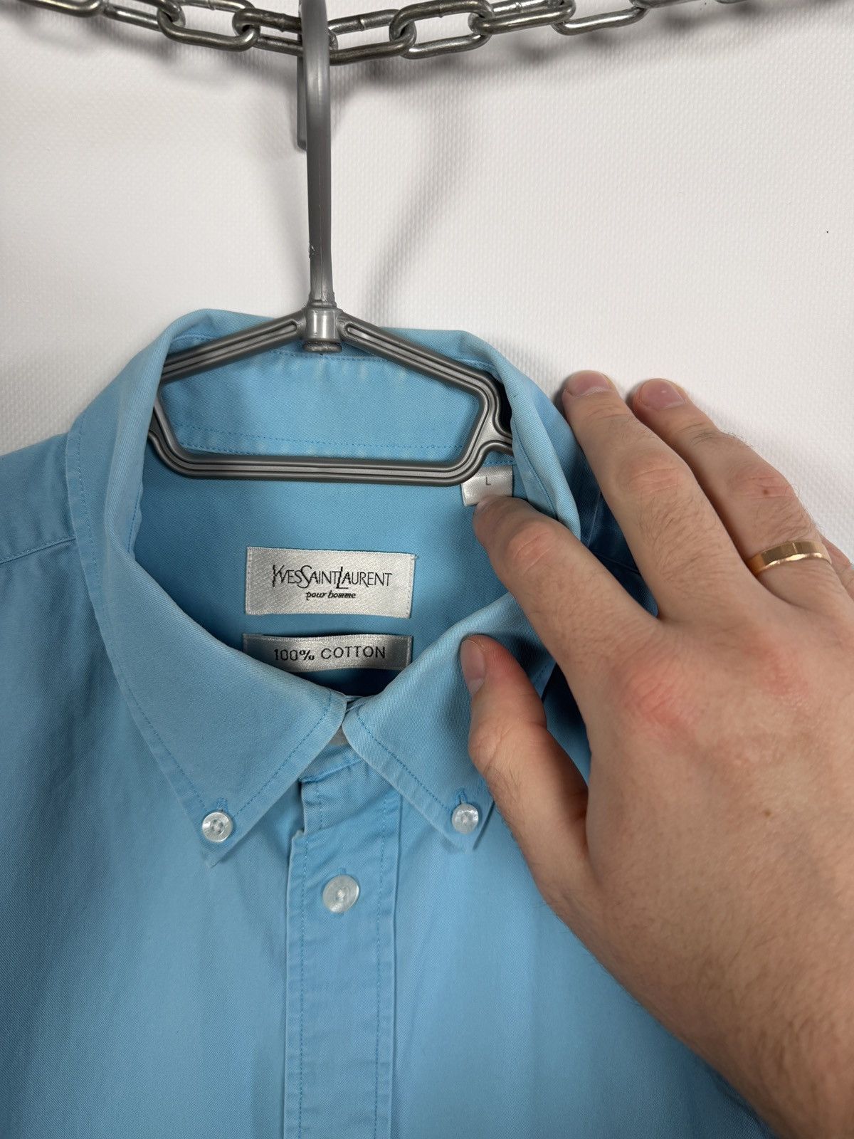 Yves Saint Laurent Vintage Yves Saint Laurent Vintage Short Sleeve Shirt Size L Size US L / EU 52-54 / 3 - 7 Thumbnail