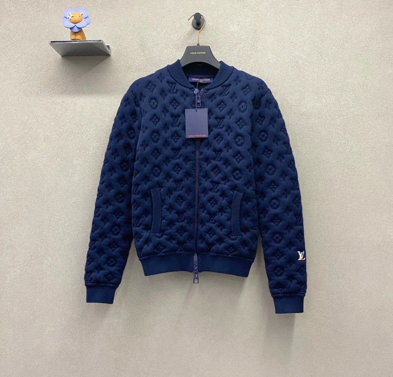 Louis Vuitton Blue Embossed Logo Jacket - dmc