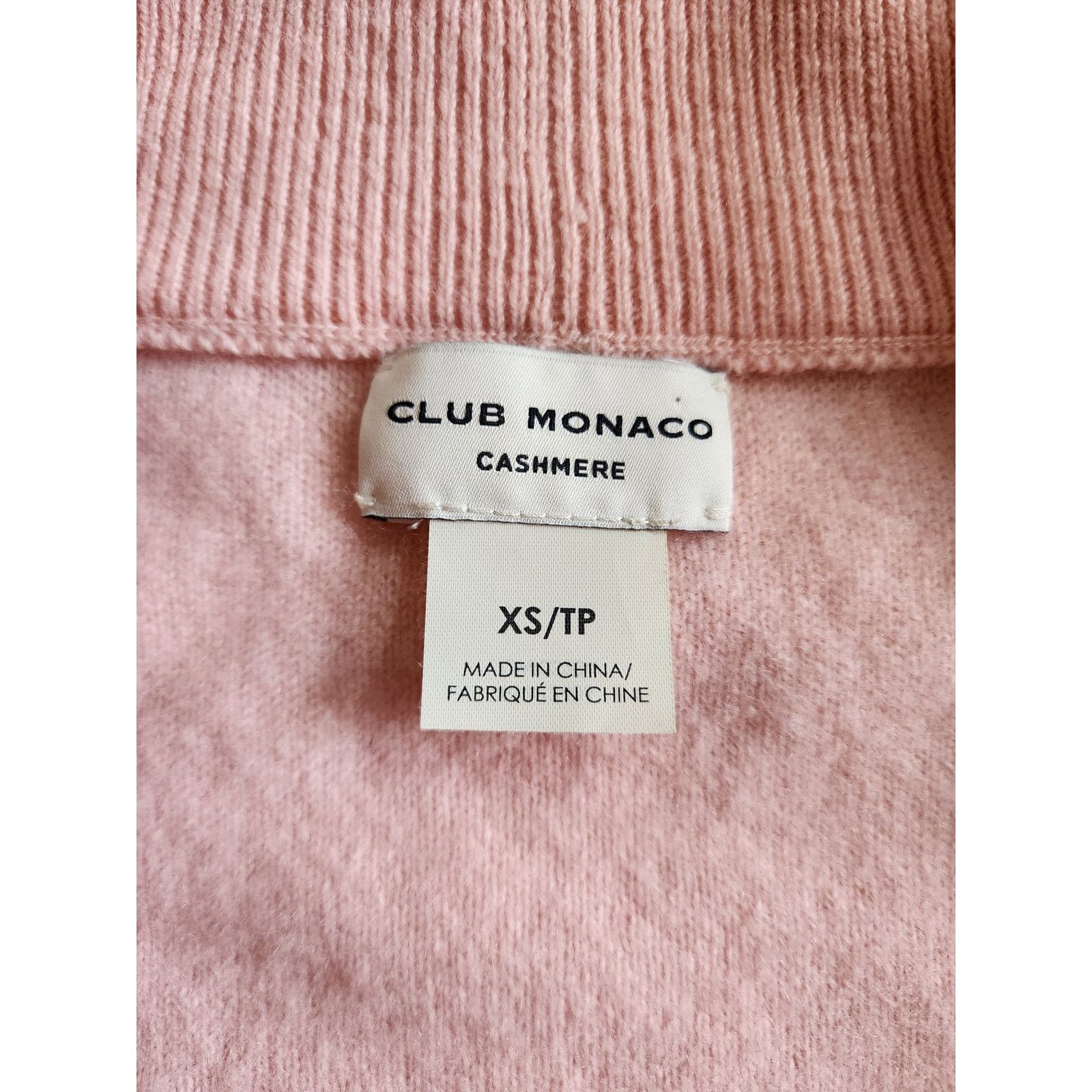 Club Monaco Club Monaco 100% Cashmere Powder Pink Sweater XS Cropped Size XS / US 0-2 / IT 36-38 - 3 Thumbnail
