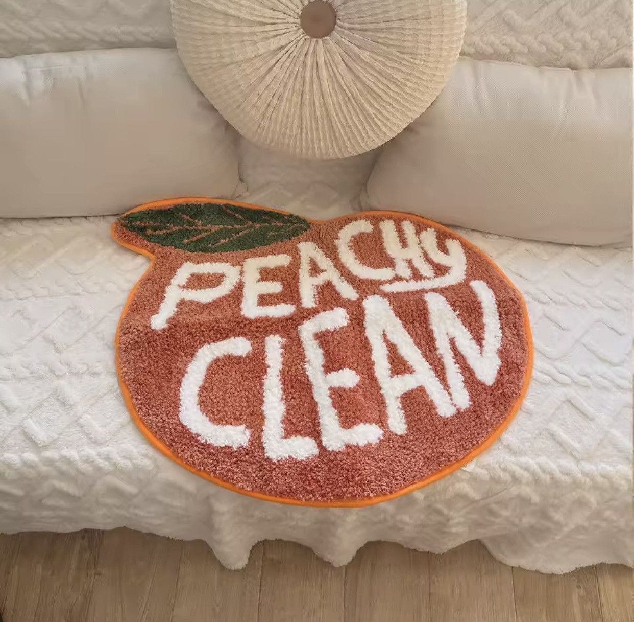 Japanese Brand Peach Tufted Rug Kawaii Carpet Size ONE SIZE - 2 Thumbnail
