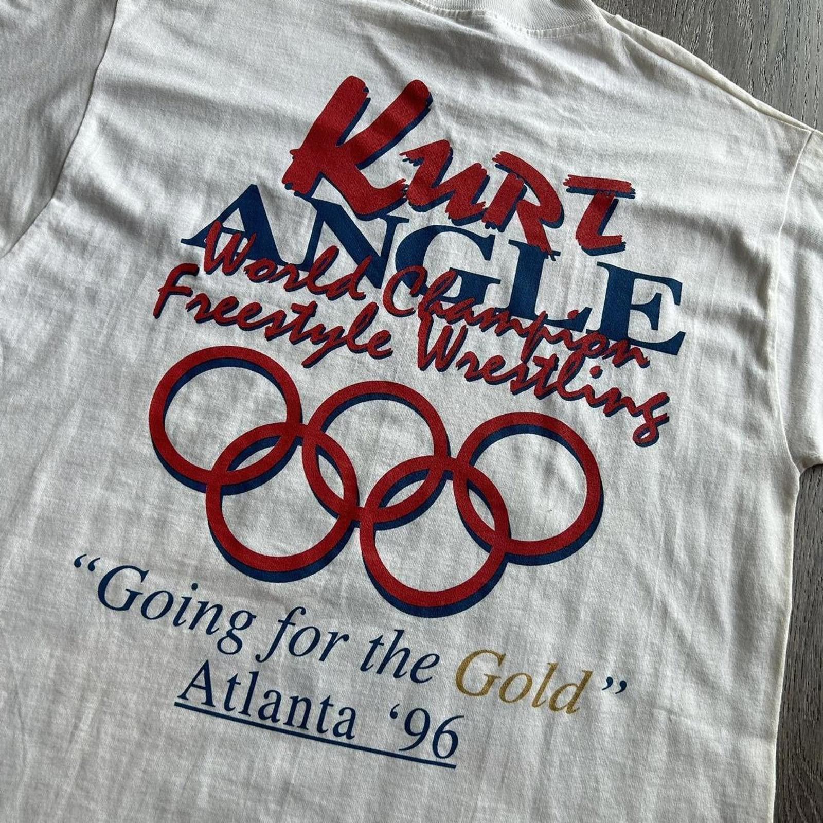 Other Vintage ‘96 Kurt Angle Olympics Champion White Shirt Signed Size US M / EU 48-50 / 2 - 4 Thumbnail