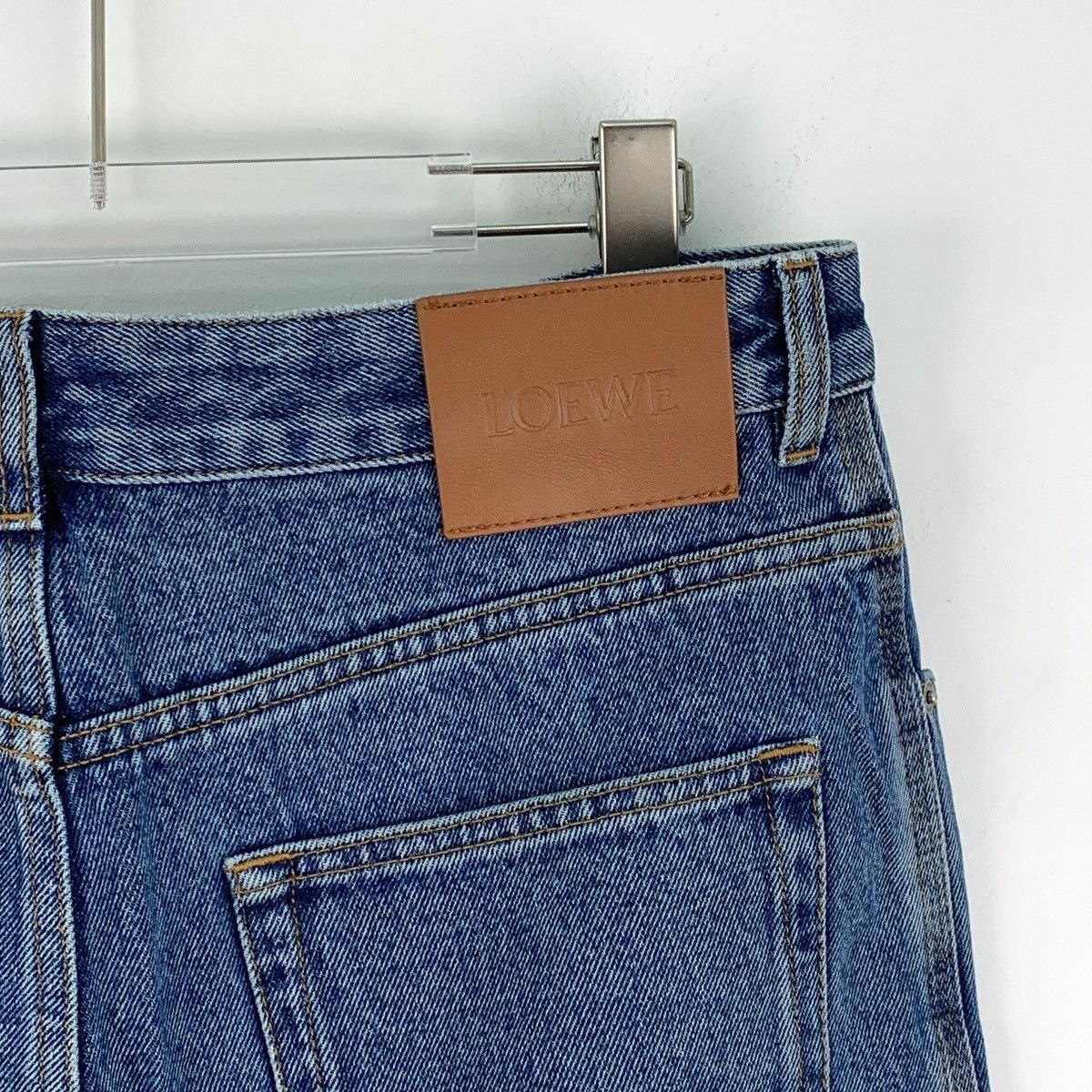 Loewe Loewe Blue Logo Embroidered Cotton Denim Trousers K26WX Size 30" / US 8 / IT 44 - 6 Thumbnail