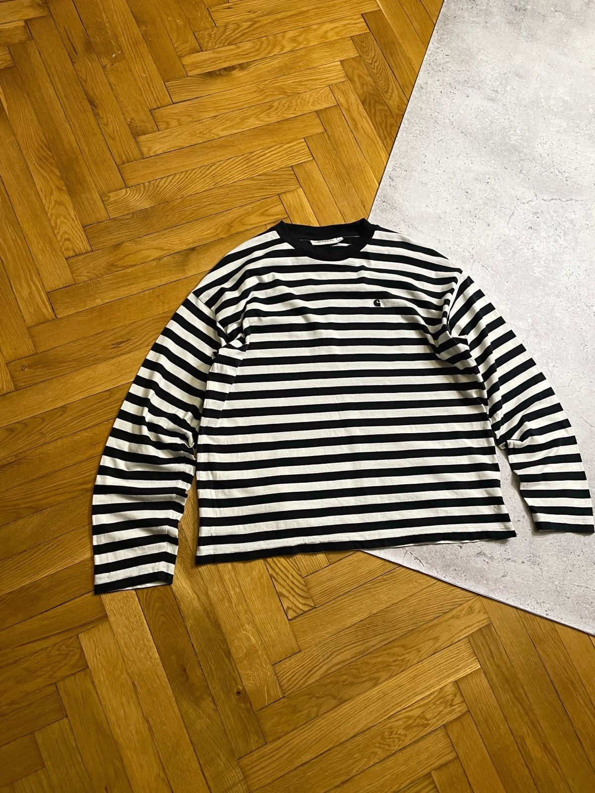 Carhartt × Carhartt Wip Carhartt Wip Black White Striped Longsleeve Men’s Size S Size US S / EU 44-46 / 1 - 2 Thumbnail